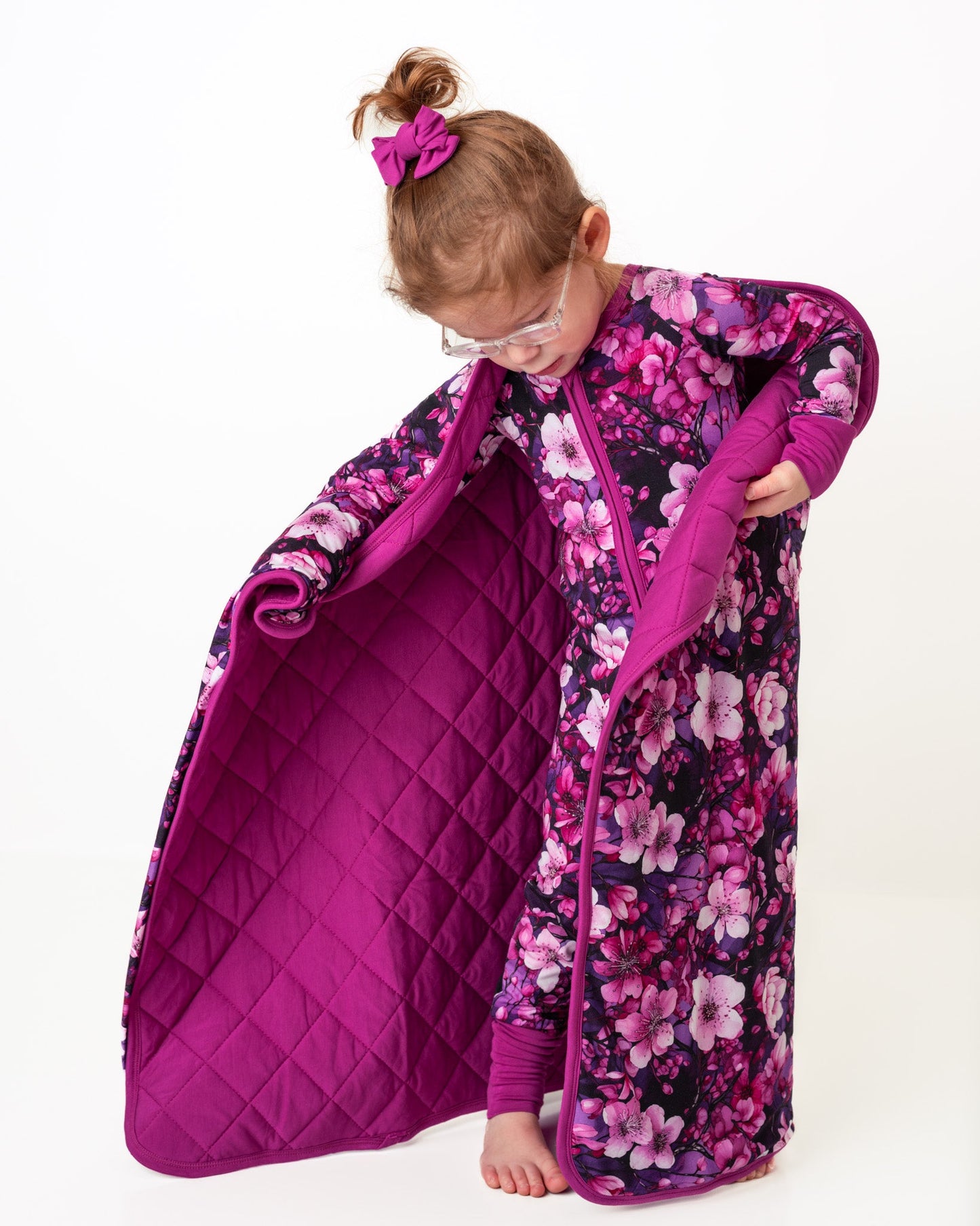 Cherry Blossoms | Bamboo Quilted Mini Baby Blanket