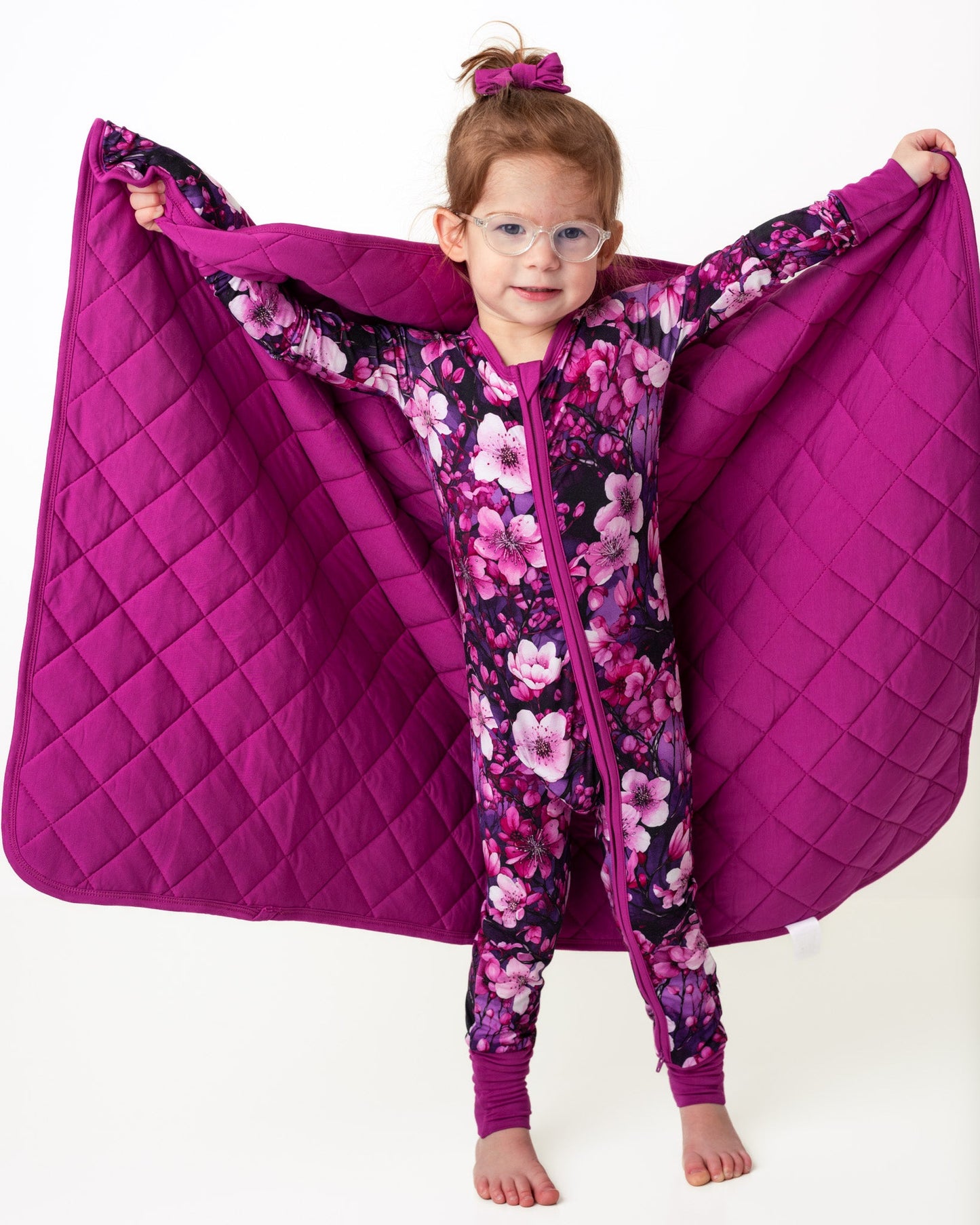 Cherry Blossoms | Bamboo Quilted Mini Baby Blanket