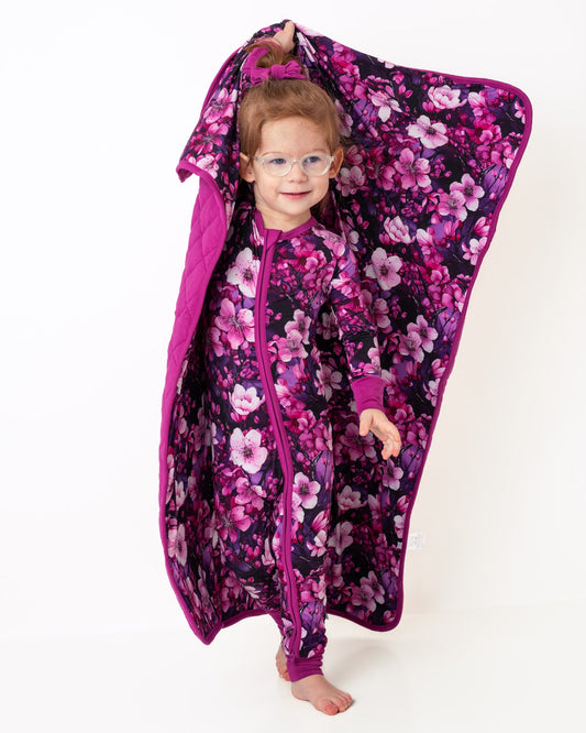 Cherry Blossoms | Bamboo Quilted Mini Baby Blanket