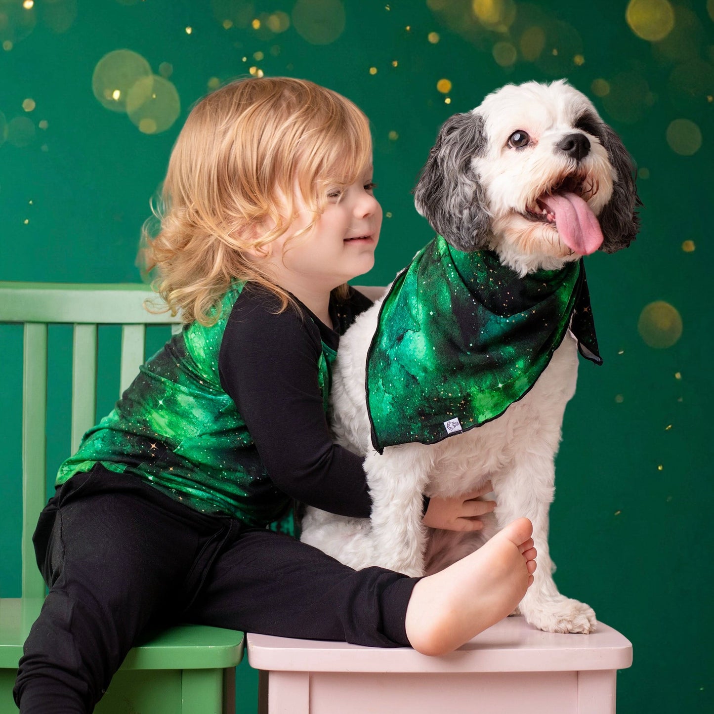 Wicked Cute | Green Galaxy Elixir | Bamboo Pet Bandana