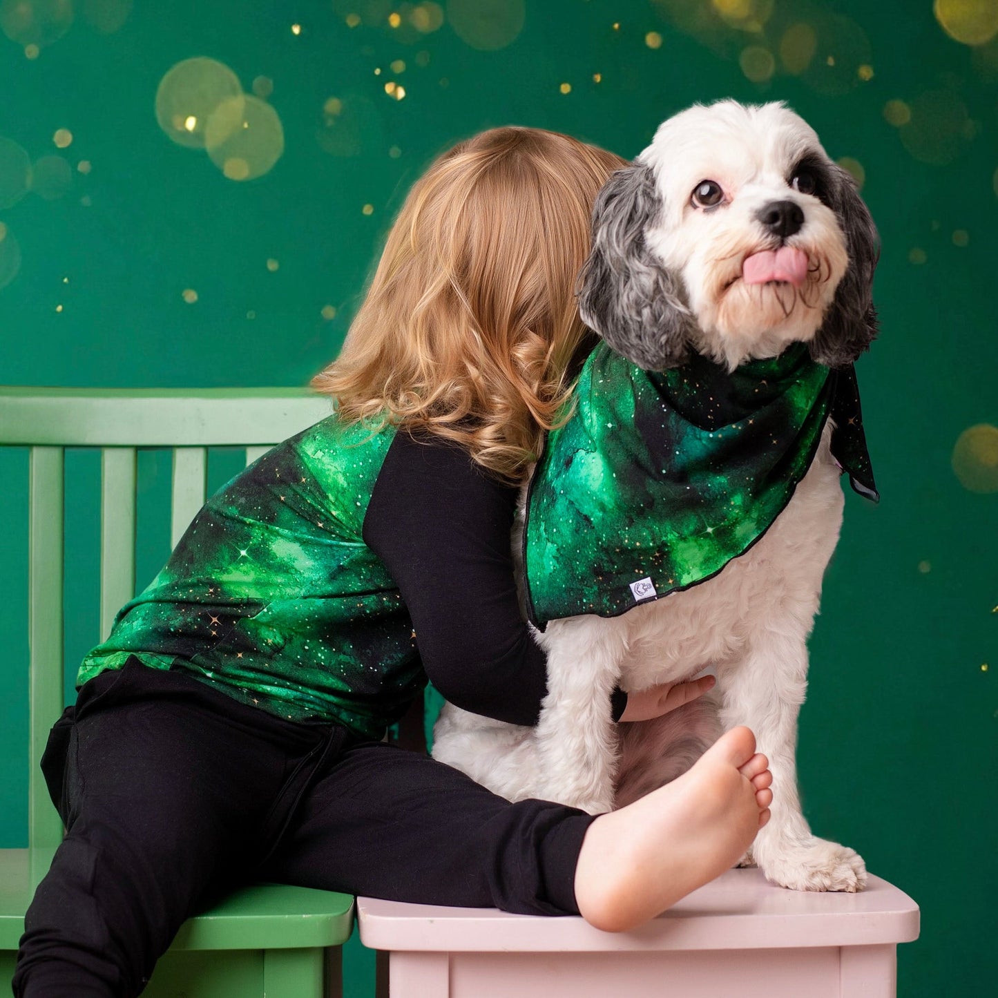 Wicked Cute | Green Galaxy Elixir | Bamboo Pet Bandana
