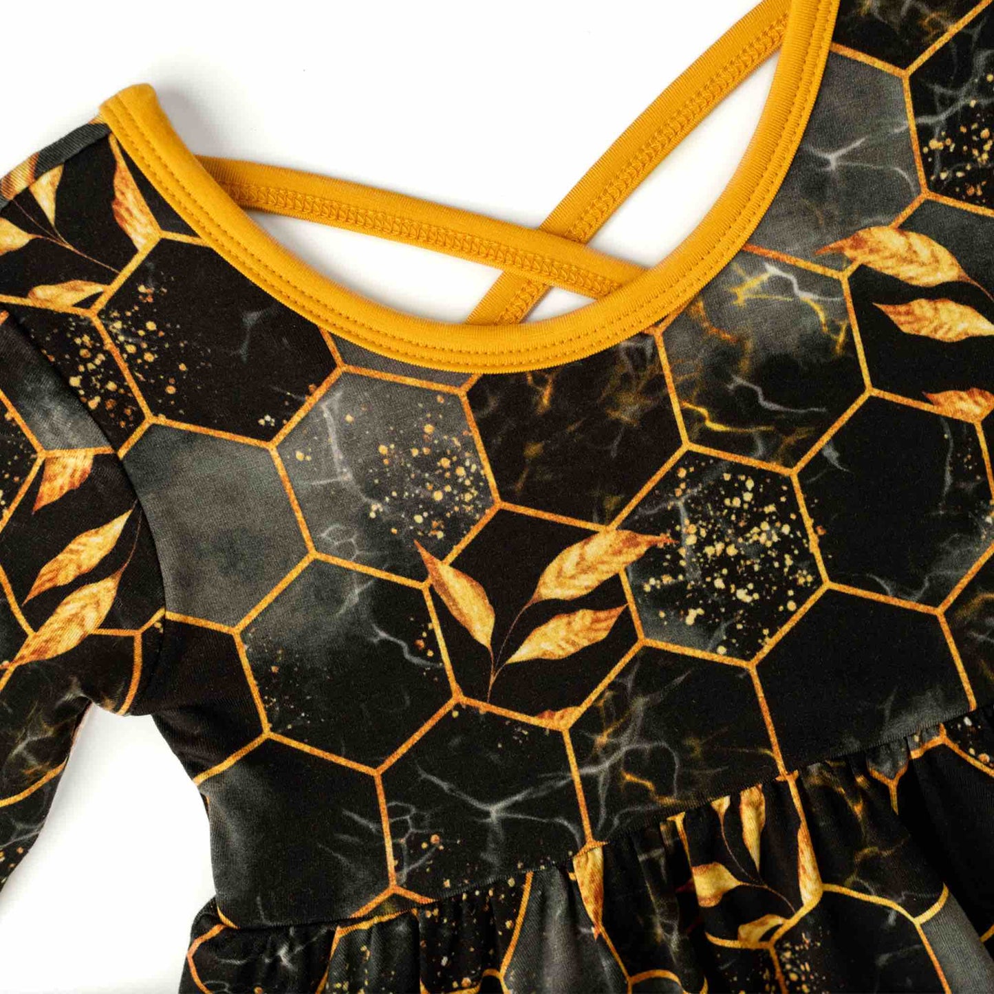 Midnight Honey | Toddler & Girls Bamboo Ruffle Twirl Dress