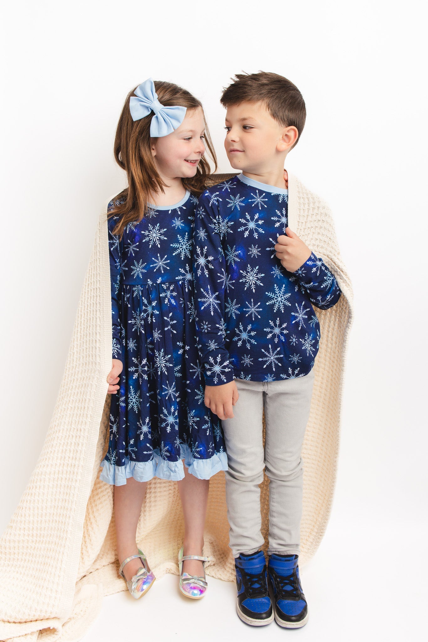 Icy Snowflakes | Bamboo Ruffle Twirl Dress