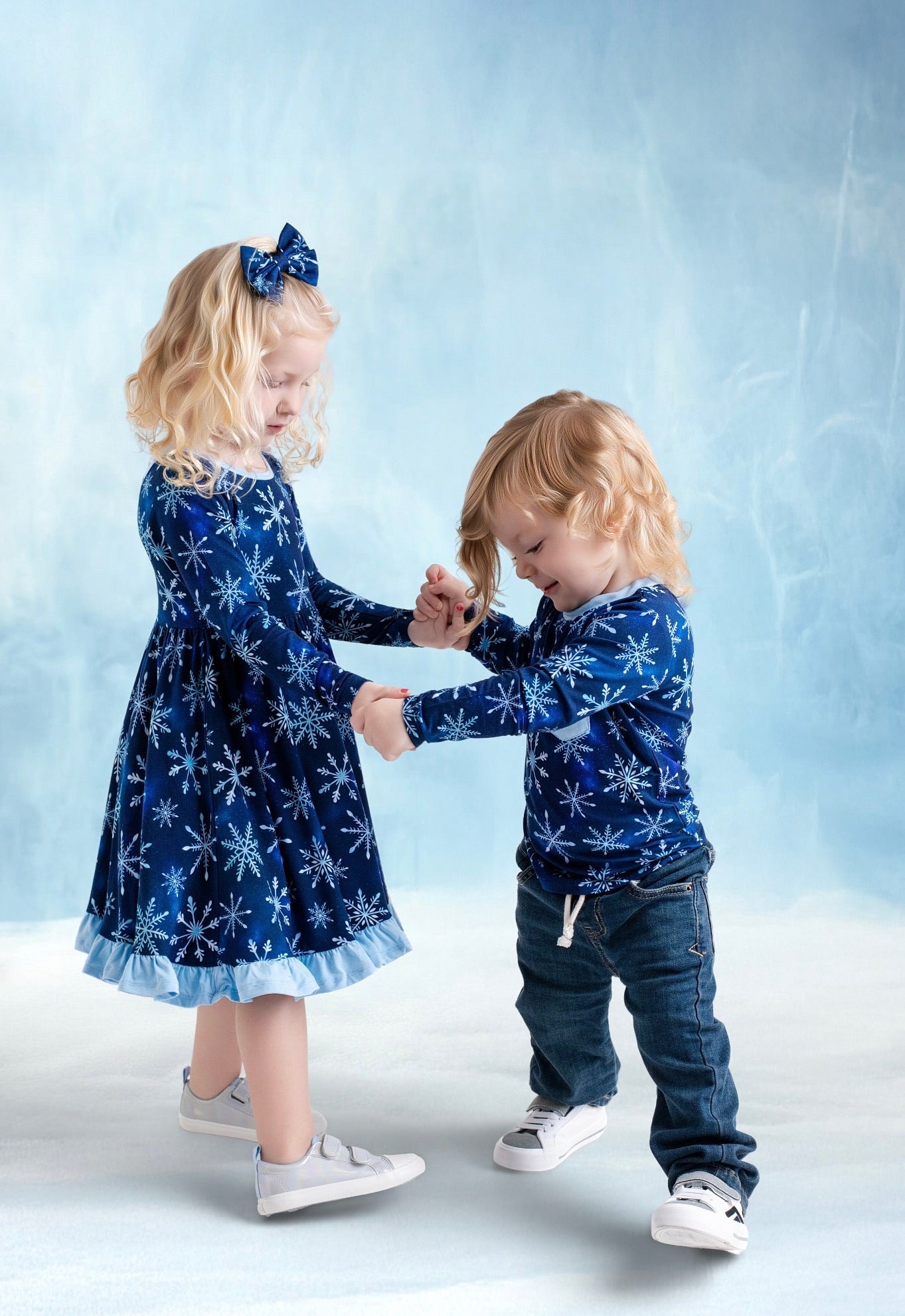 Icy Snowflakes | Small Clip Bow