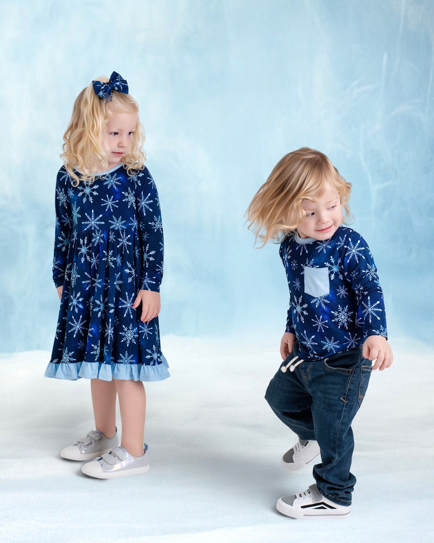 Icy Snowflakes | Small Clip Bow