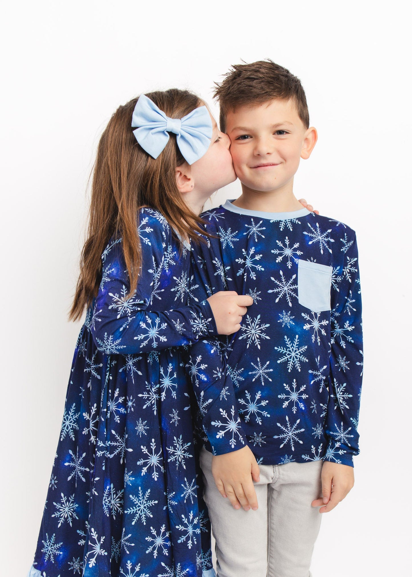 Icy Blue | Large Clip Bow