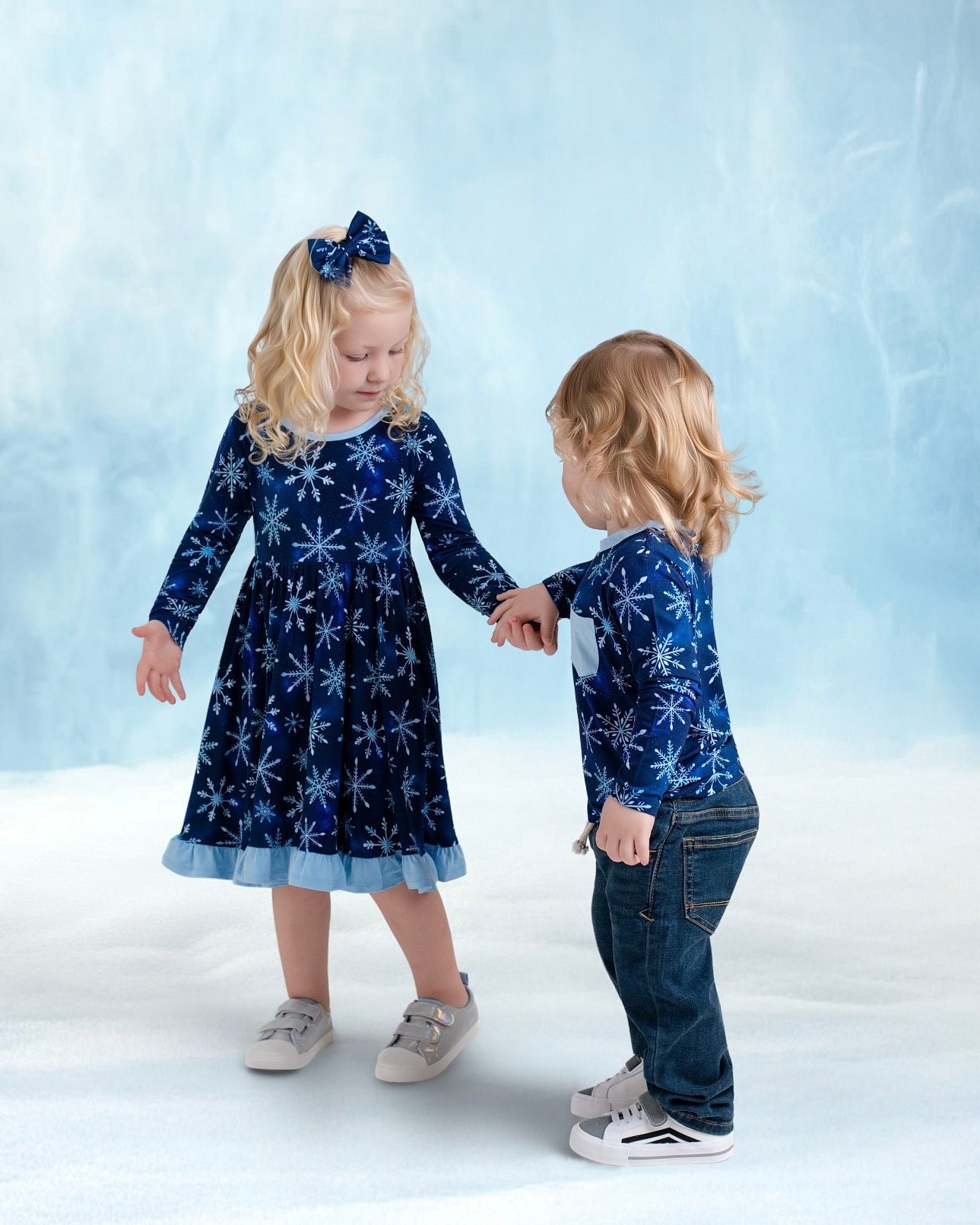 Icy Snowflakes | Small Clip Bow