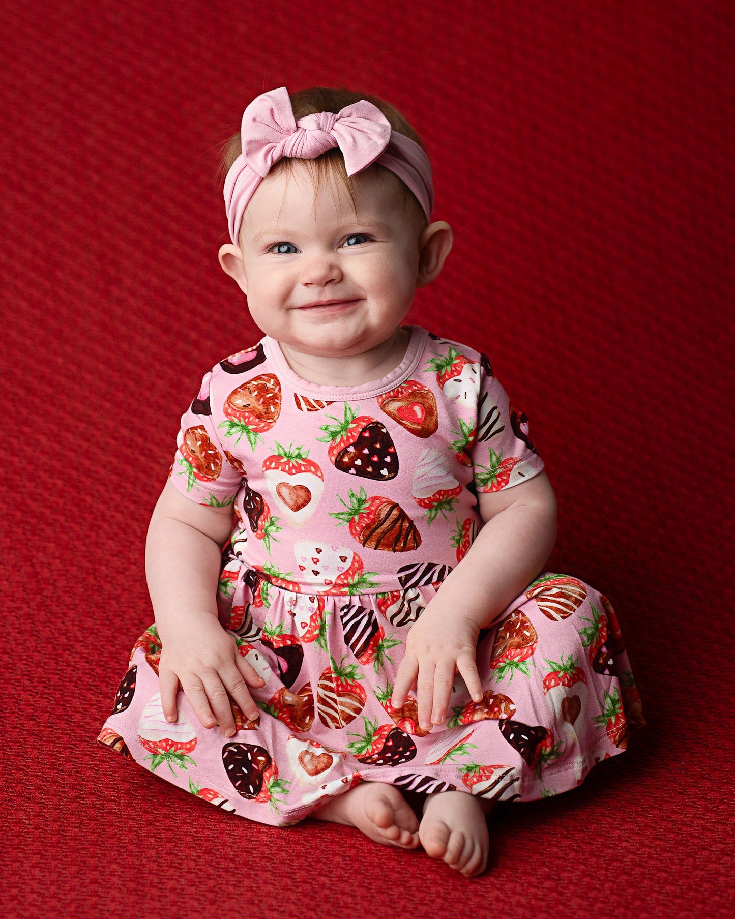 Sweet Strawberries | Bamboo Baby Bodysuit Dress