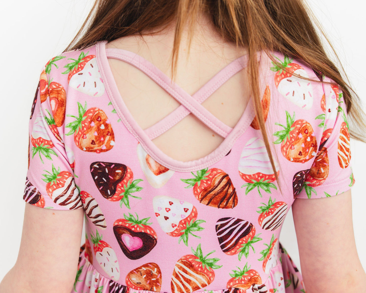 Sweet Strawberries | Bamboo Ruffle Twirl Dress