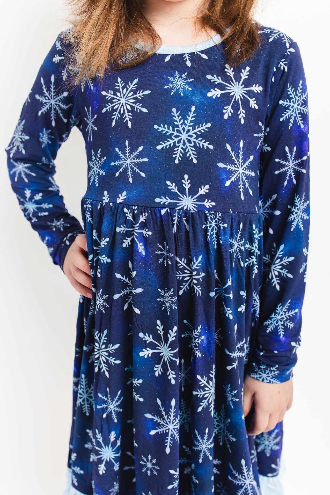 Icy Snowflakes | Bamboo Ruffle Twirl Dress