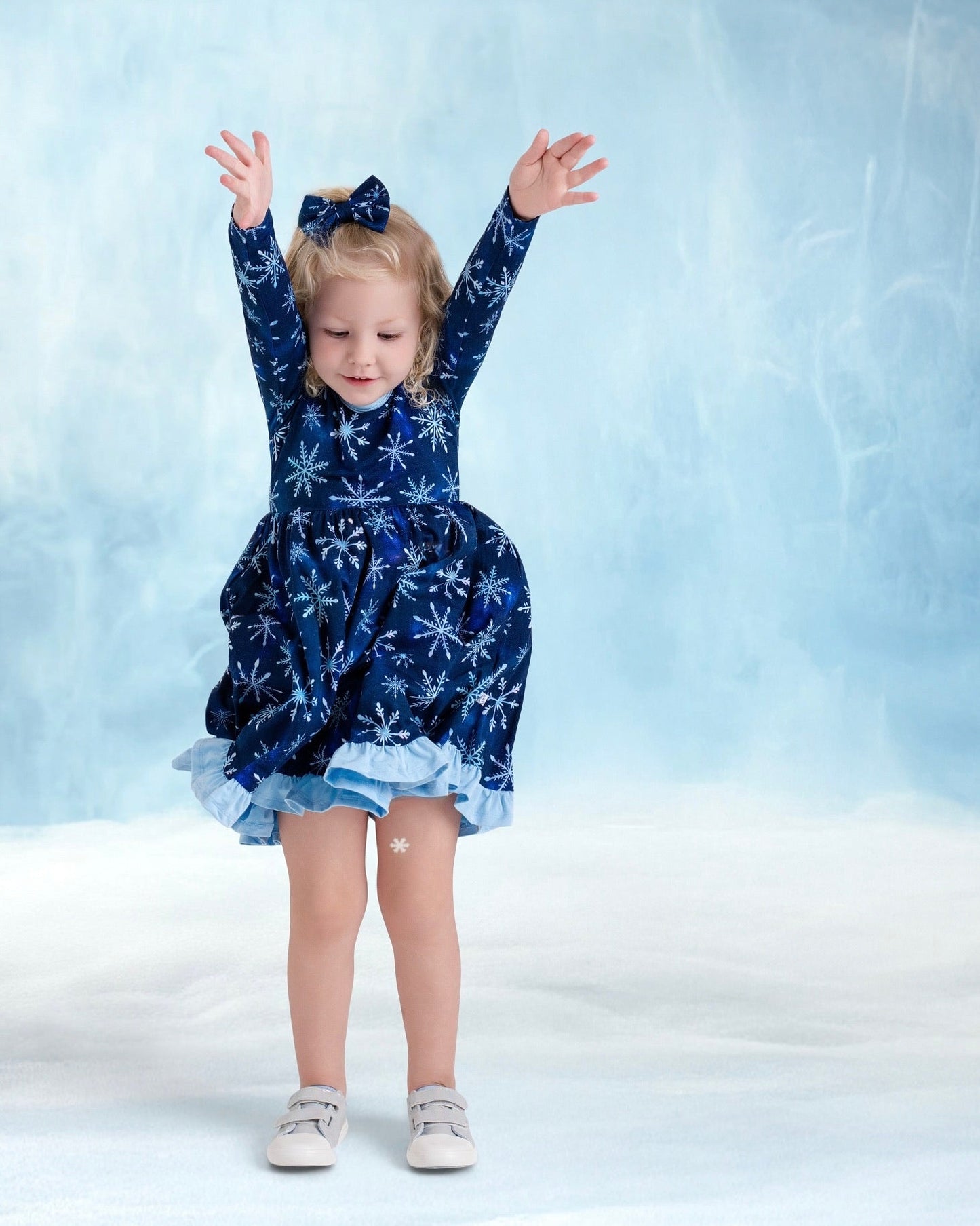 Icy Snowflakes | Small Clip Bow