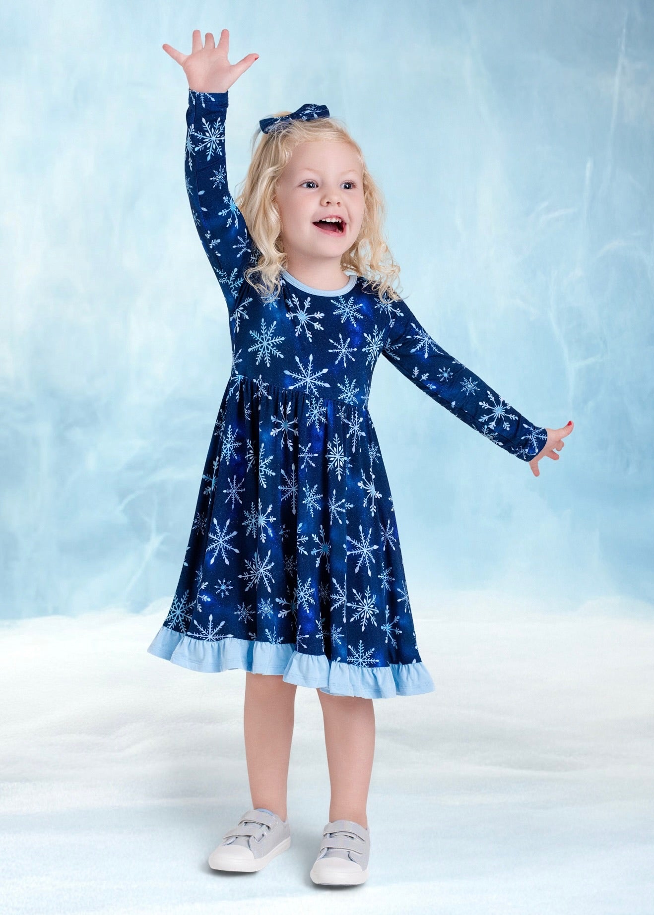 Icy Snowflakes | Small Clip Bow