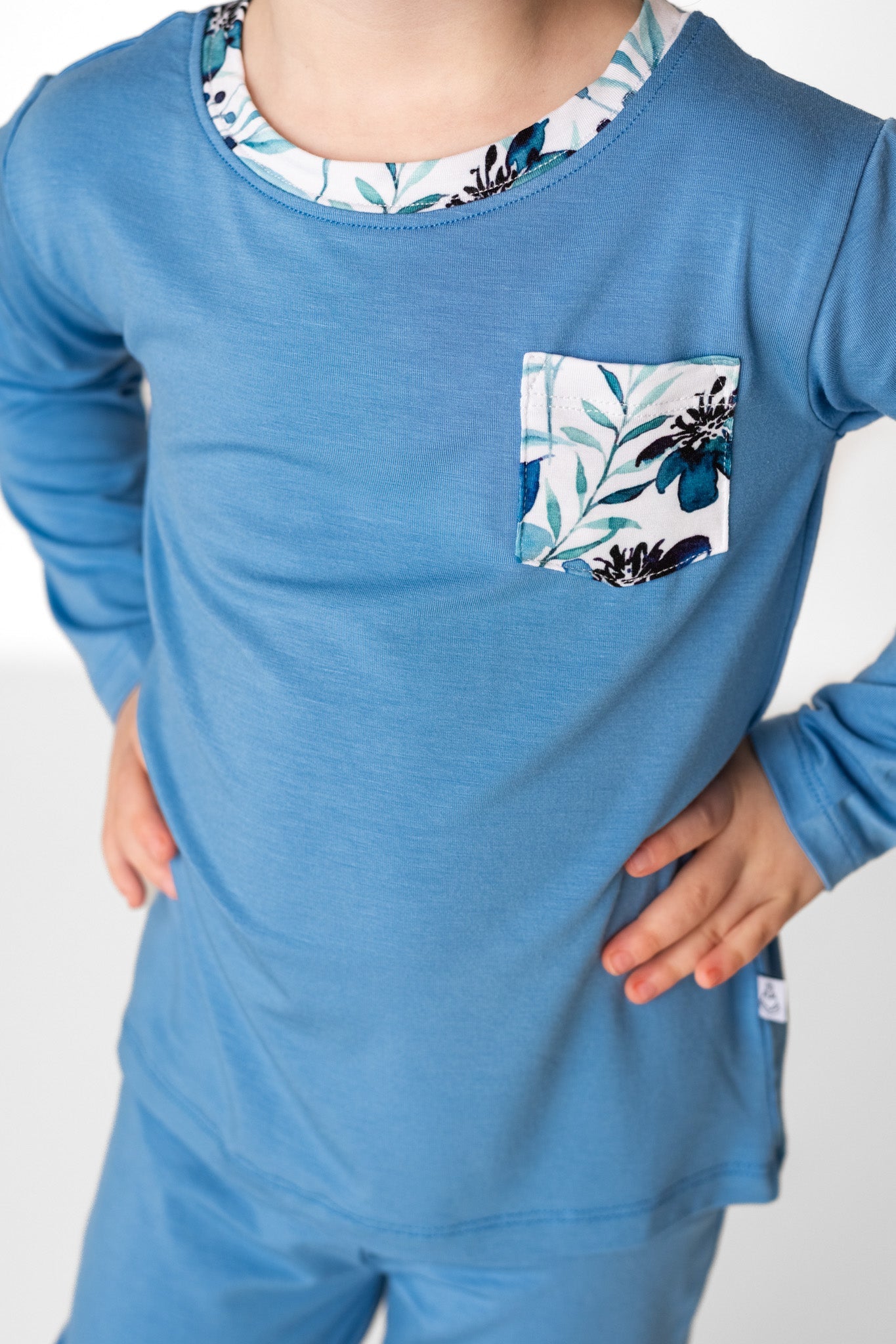 Steel Blue | Bamboo Toddler & Kids Pocket T-Shirt