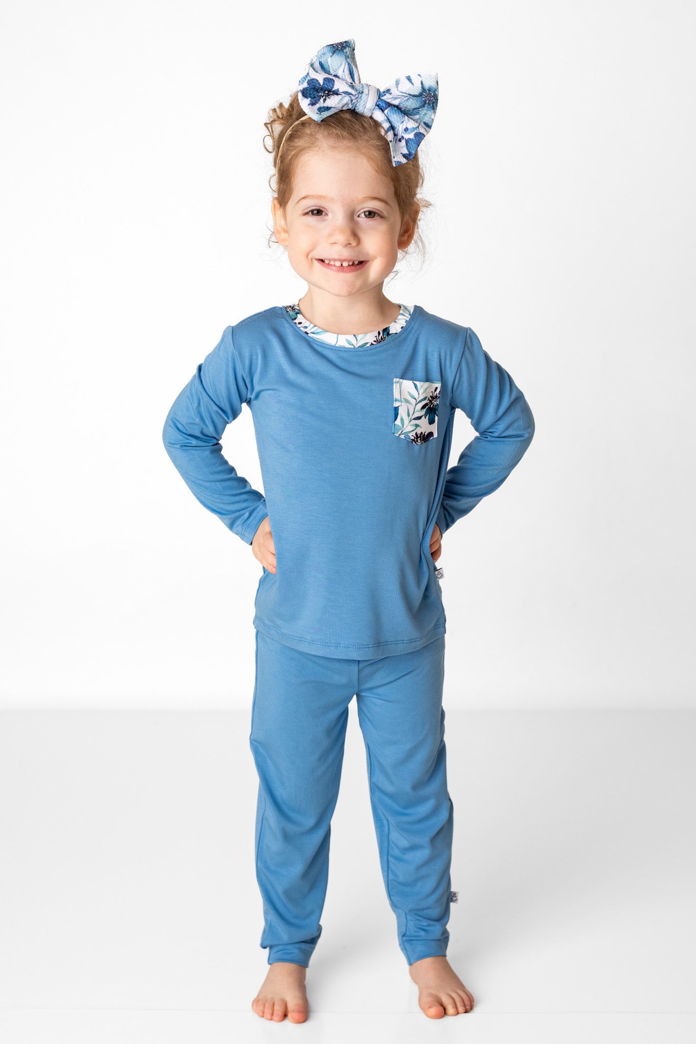 Steel Blue | Bamboo Toddler & Kids Pocket T-Shirt