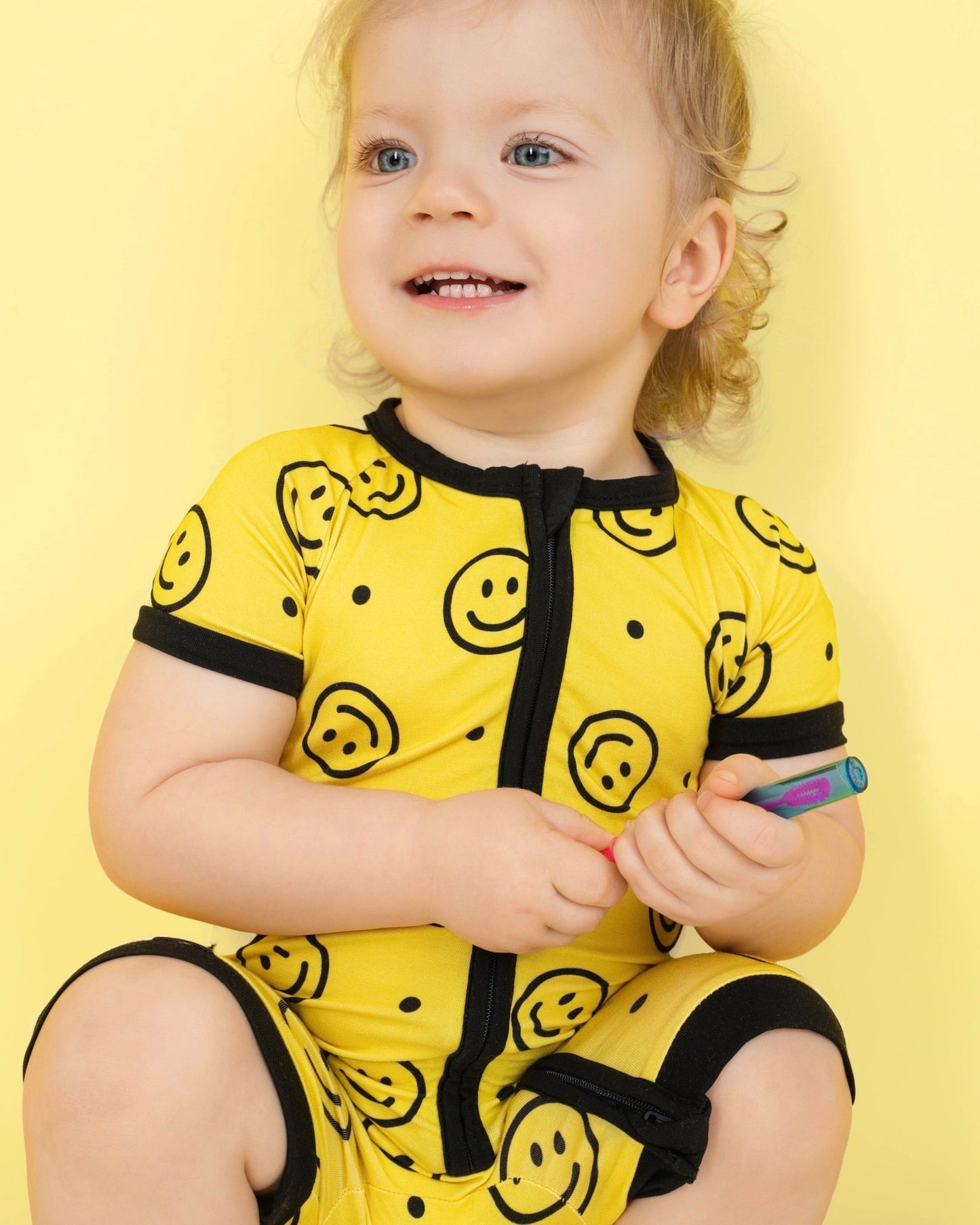Happy Smiles | Bamboo Shorty Zipper Romper - Baby, Infant & Toddler