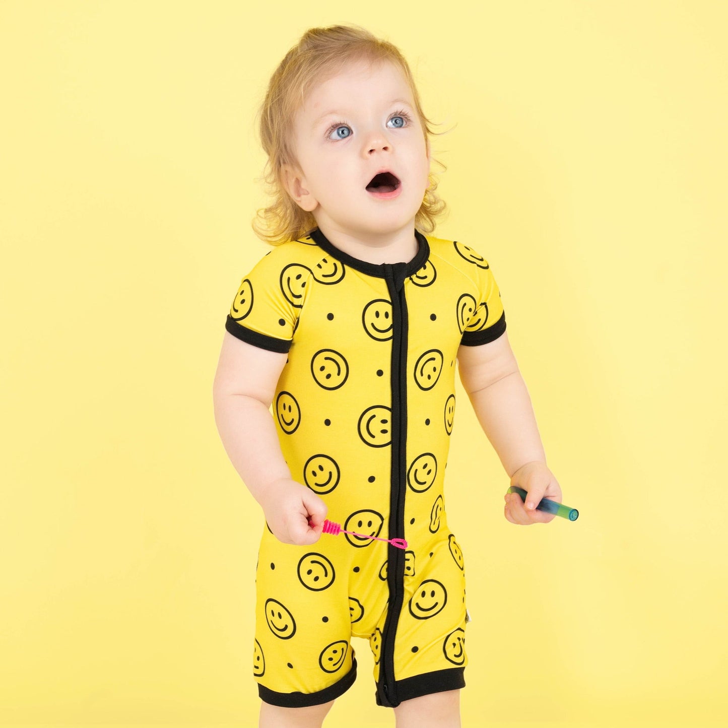 Happy Smiles | Bamboo Shorty Zipper Romper - Baby, Infant & Toddler