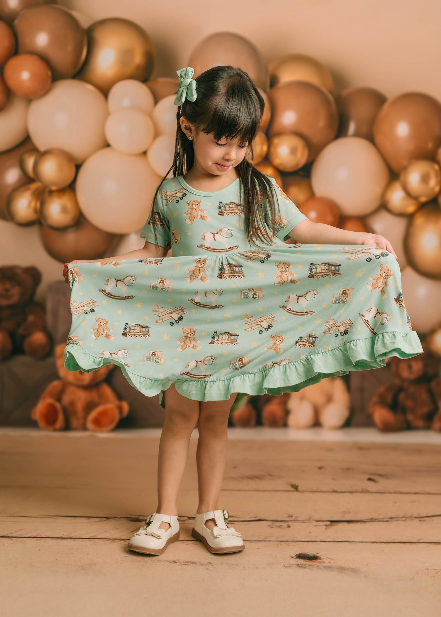 Vintage Toys | Toddler & Girls Bamboo Ruffle Twirl Dress