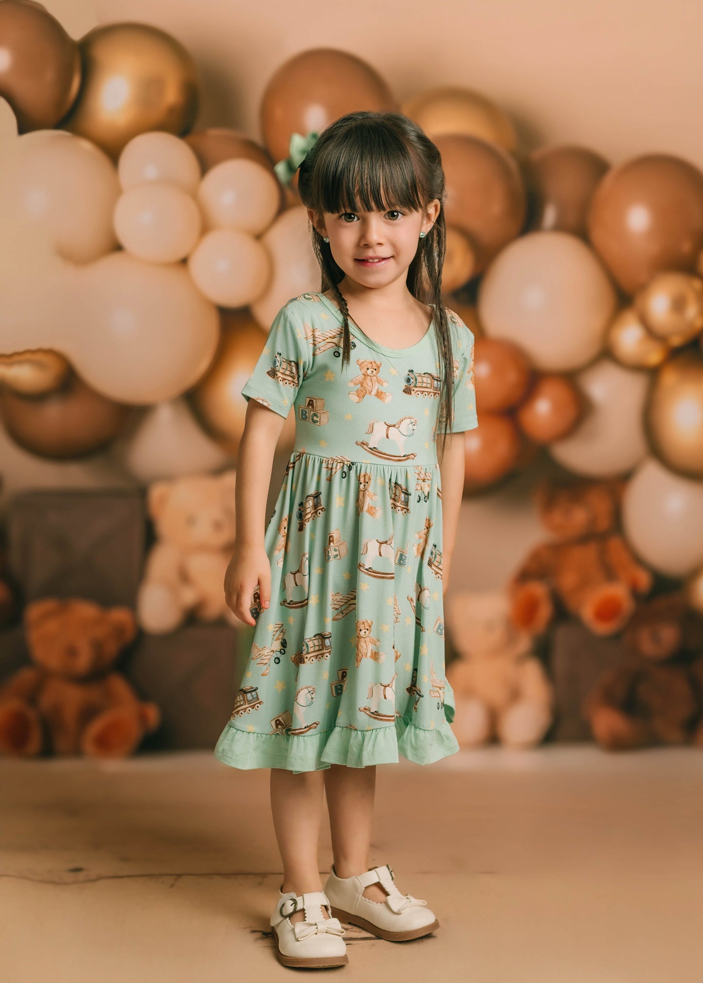 Vintage Toys | Toddler & Girls Bamboo Ruffle Twirl Dress