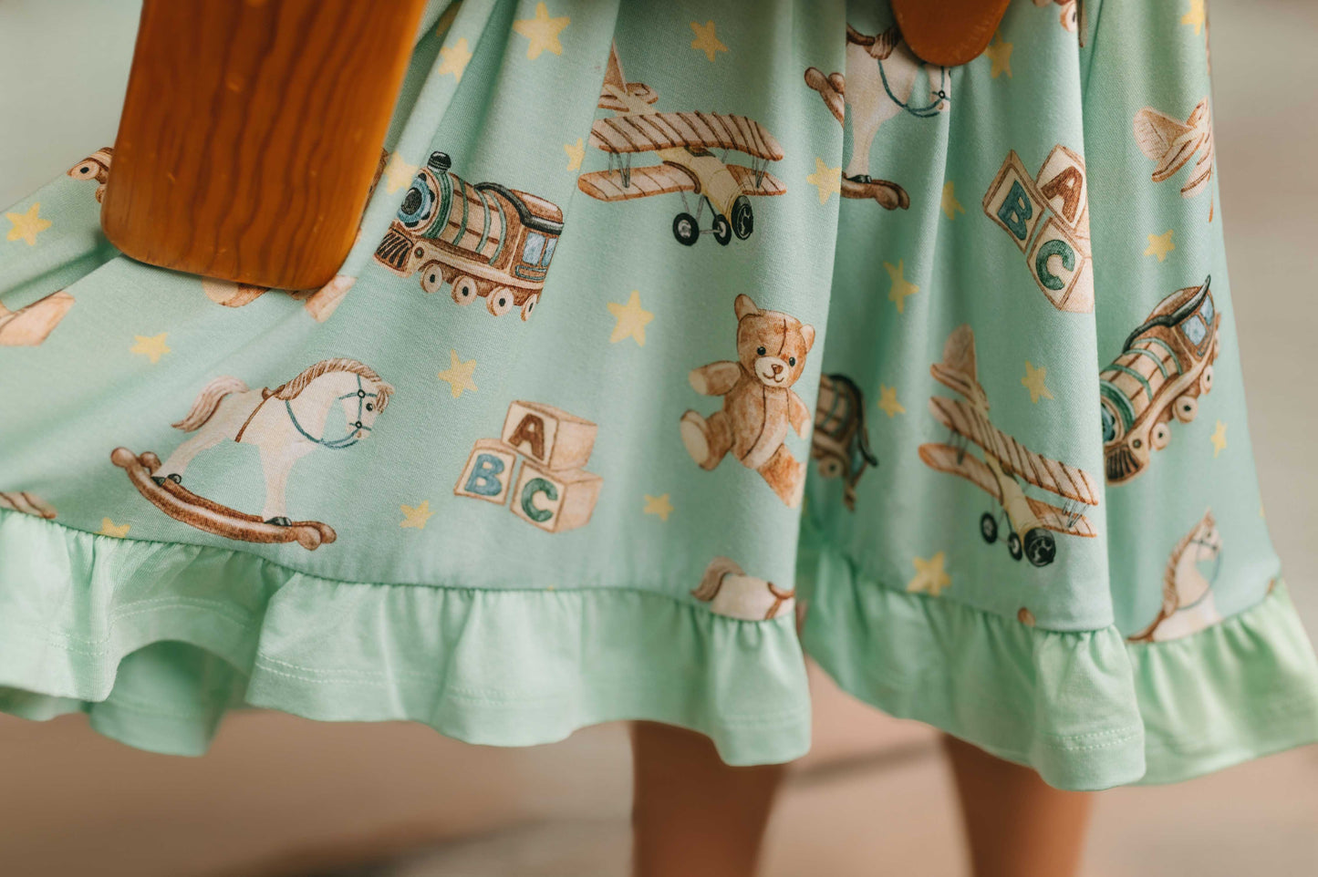 Vintage Toys | Toddler & Girls Bamboo Ruffle Twirl Dress