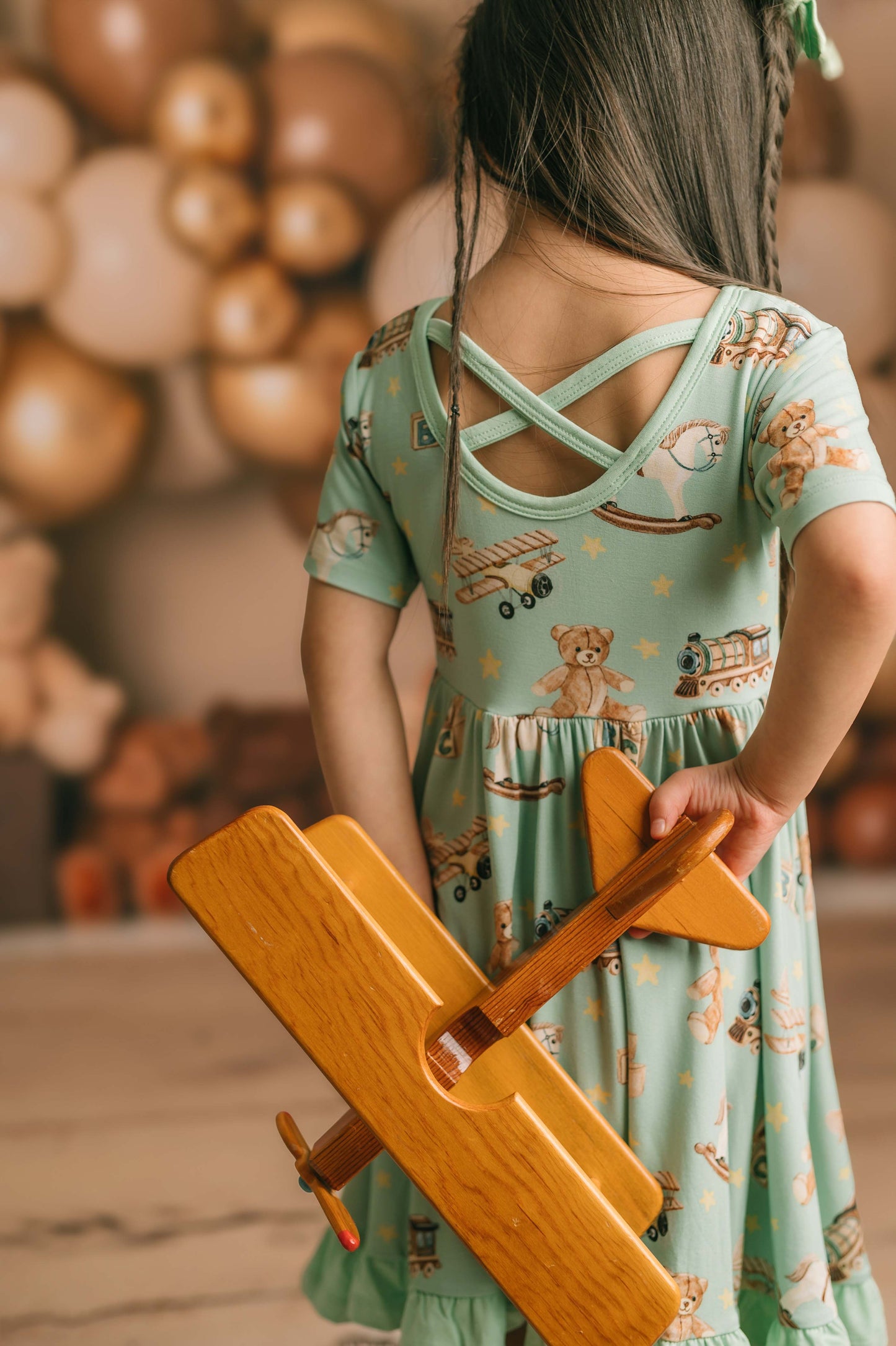 Vintage Toys | Toddler & Girls Bamboo Ruffle Twirl Dress