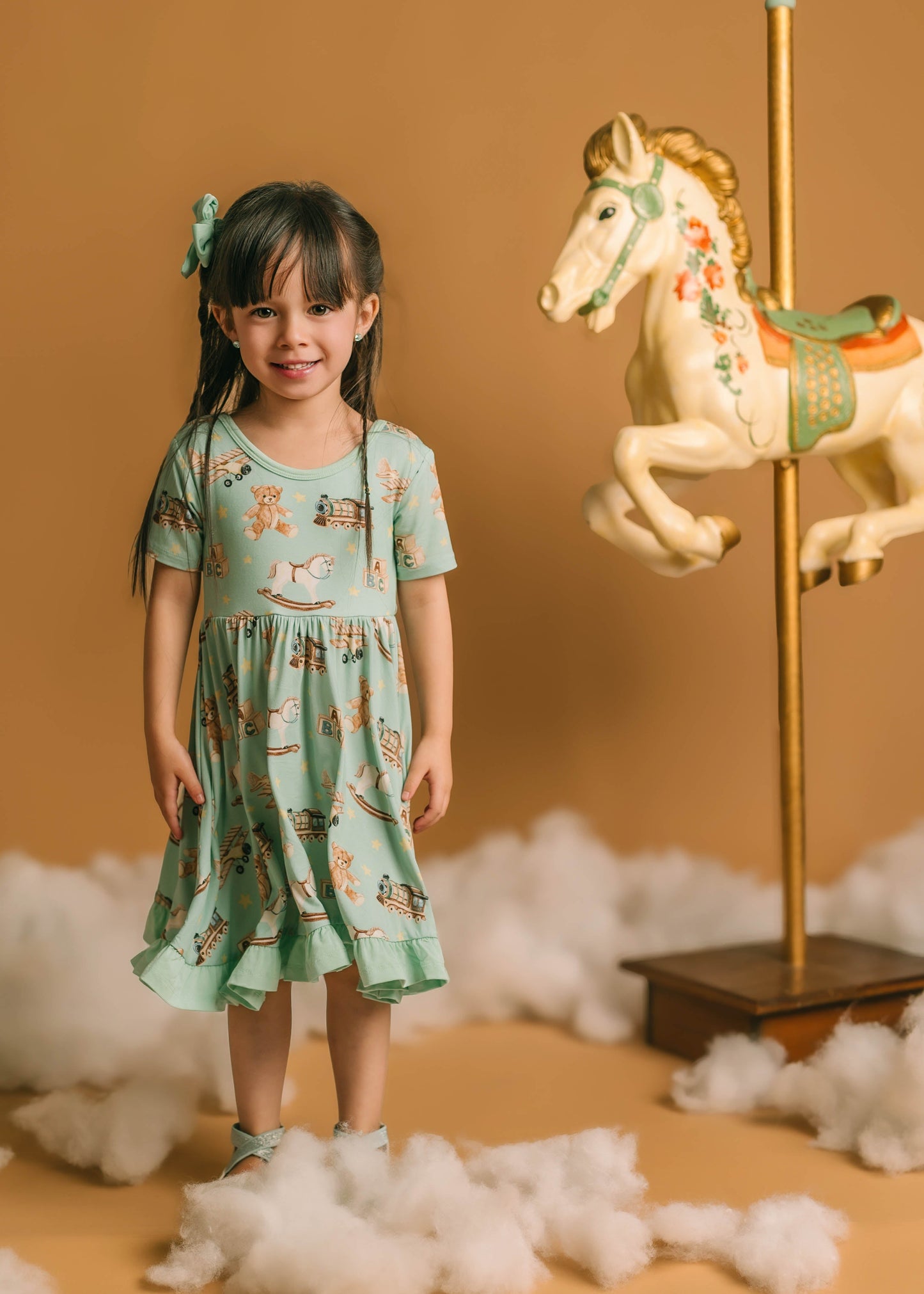 Vintage Toys | Toddler & Girls Bamboo Ruffle Twirl Dress