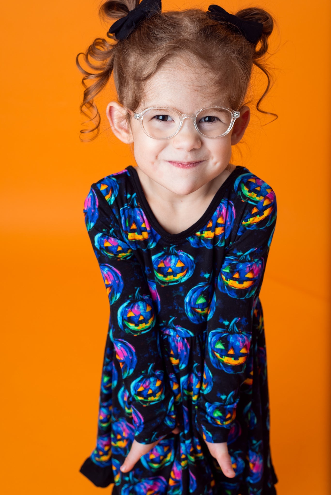 Halloween | Jack-O’-Lanterns | Toddler & Girls Bamboo Ruffle Twirl Dress