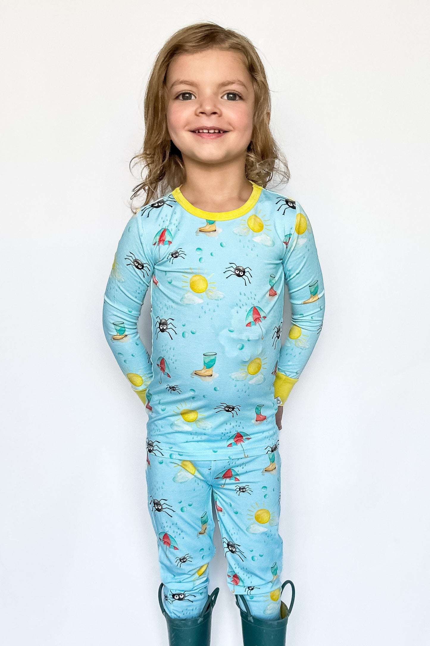 Spring Showers | Two-Piece Bamboo Long Sleeve Toddler & Kids Pajamas
