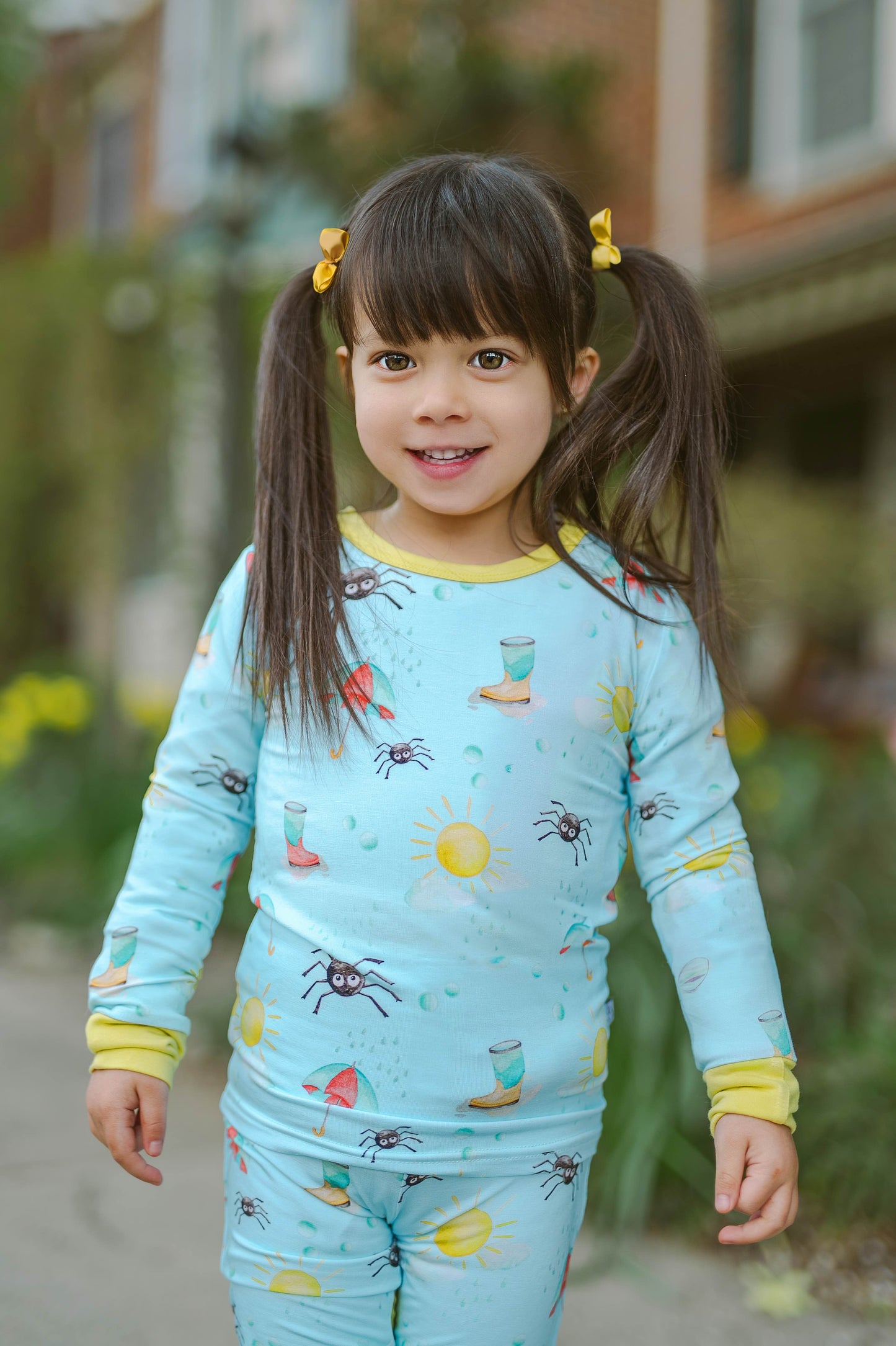 Spring Showers | Two-Piece Bamboo Long Sleeve Toddler & Kids Pajamas