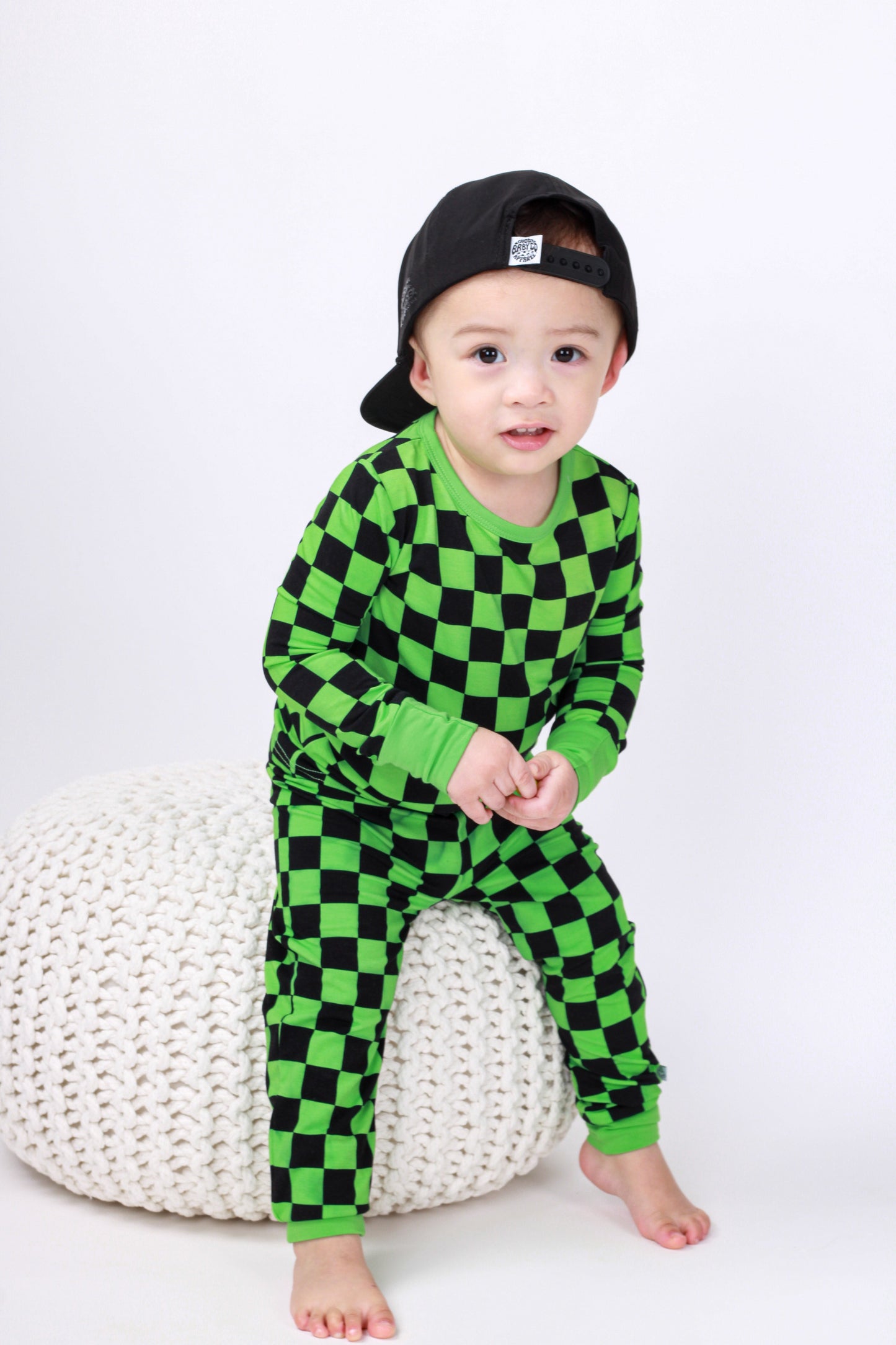 Green Checkers | Two-Piece Bamboo Long Sleeve Toddler & Kids Pajamas