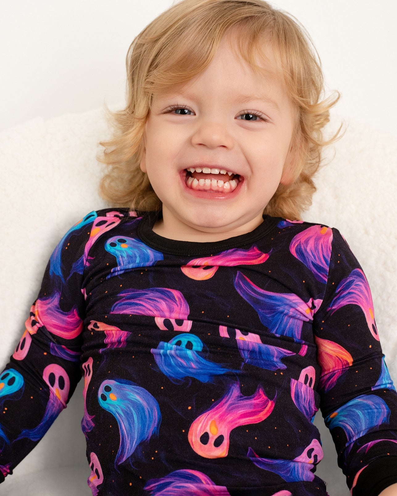 Halloween | Whirling Ghosts | Two-Piece Bamboo Long Sleeve Toddler & Kids Pajamas