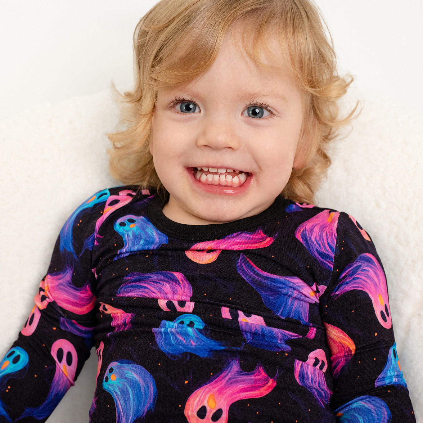 Halloween | Whirling Ghosts | Two-Piece Bamboo Long Sleeve Toddler & Kids Pajamas