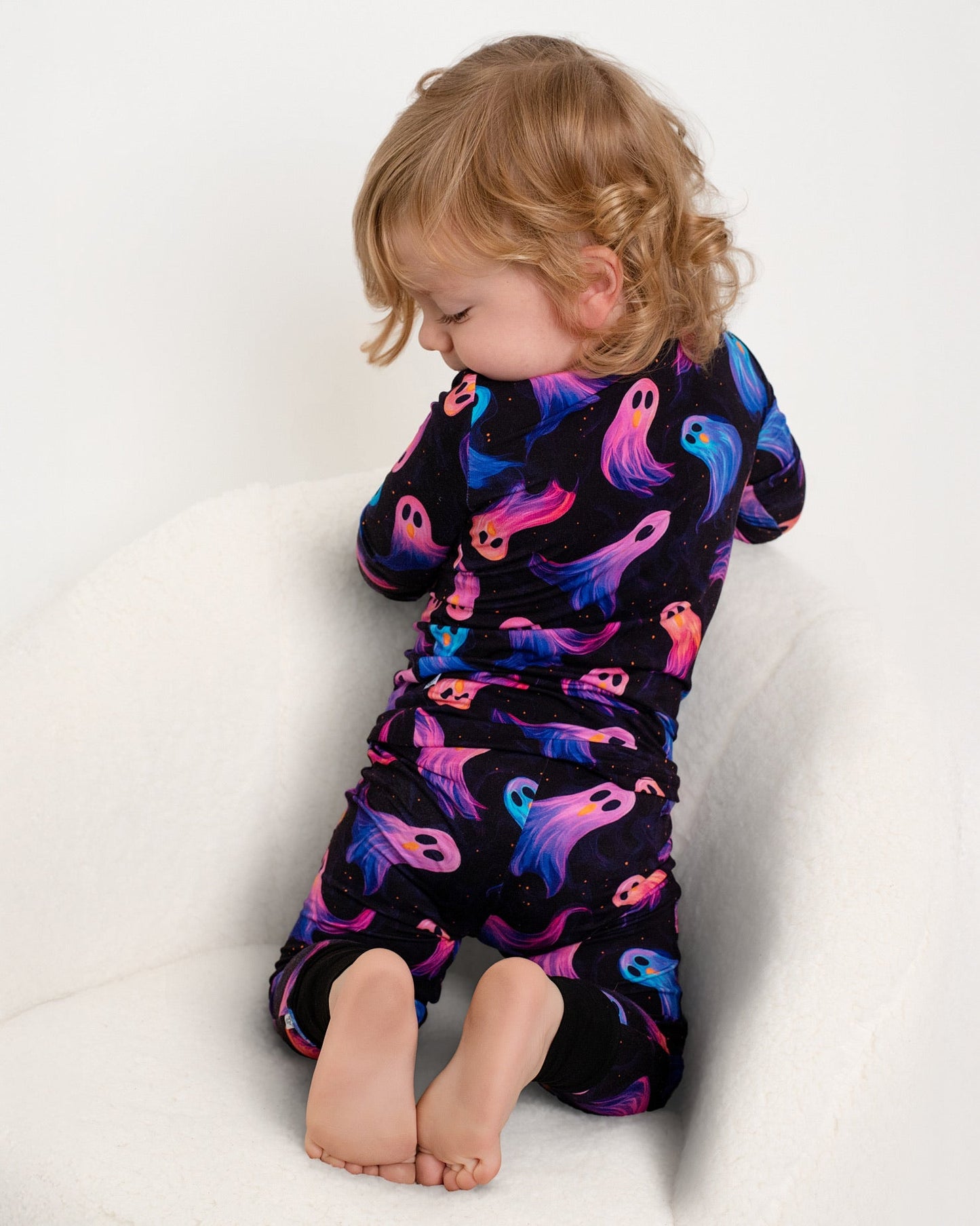 Halloween | Whirling Ghosts | Two-Piece Bamboo Long Sleeve Toddler & Kids Pajamas