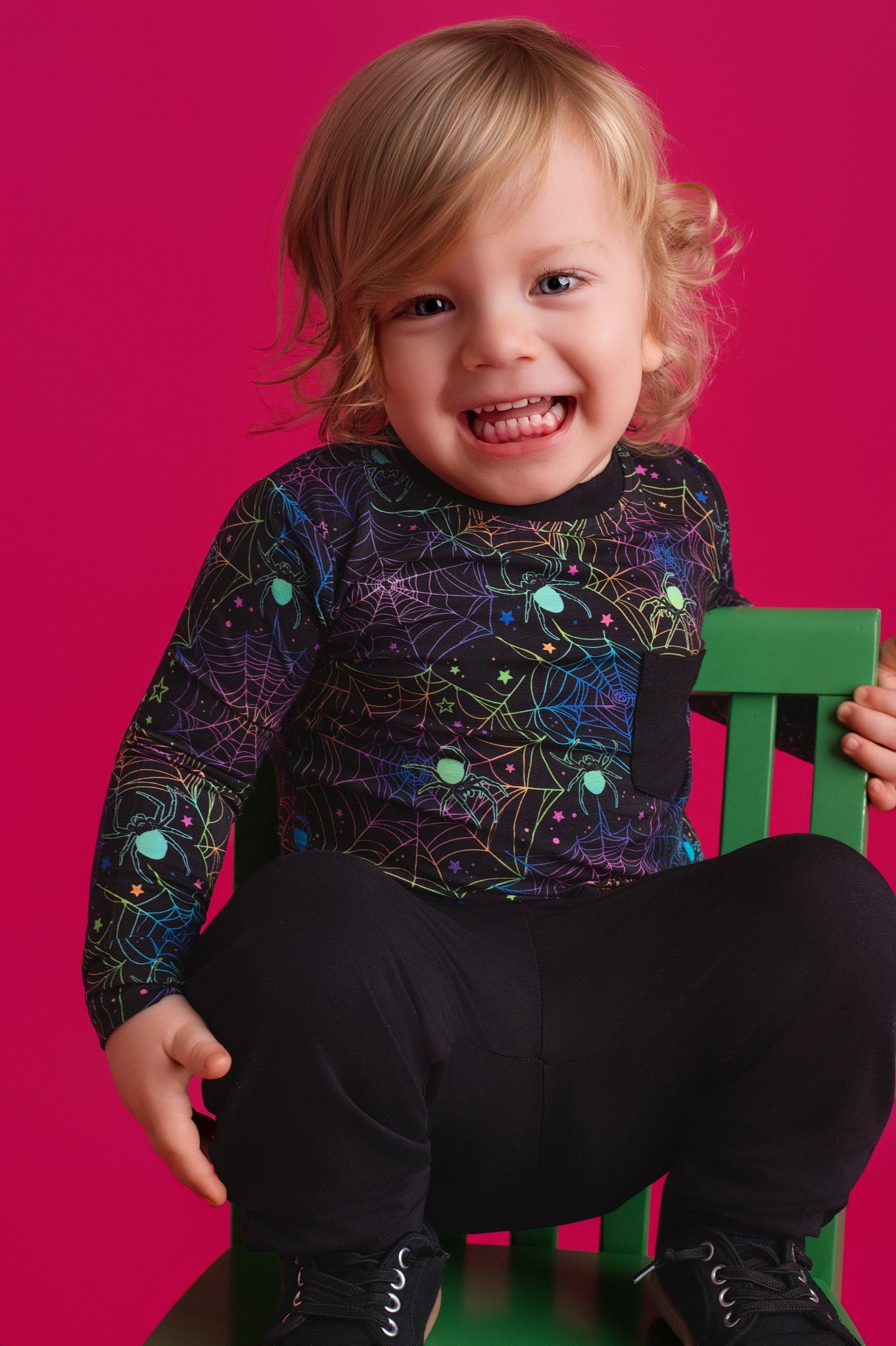 Halloween | Spooky Webs | Bamboo Toddler & Kids Pocket T-Shirt