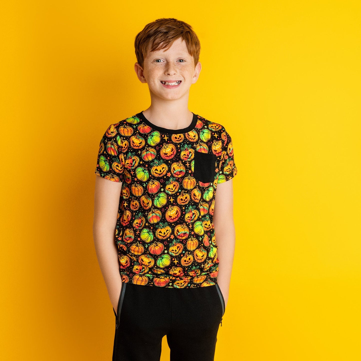 Halloween | Spooky Pumpkins | Bamboo Toddler & Kids Pocket T-Shirt