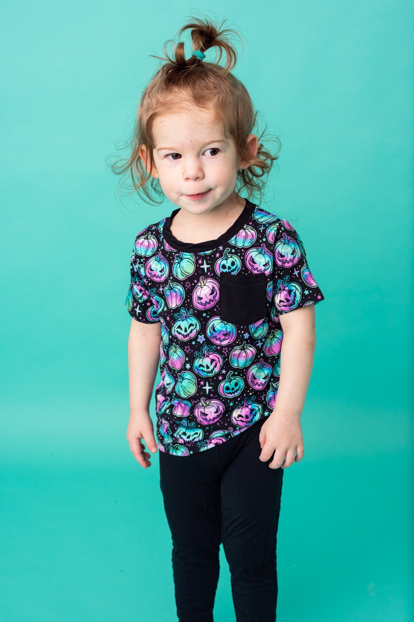 Halloween | Starlight Pumpkins | Bamboo Toddler & Kids Pocket T-Shirt