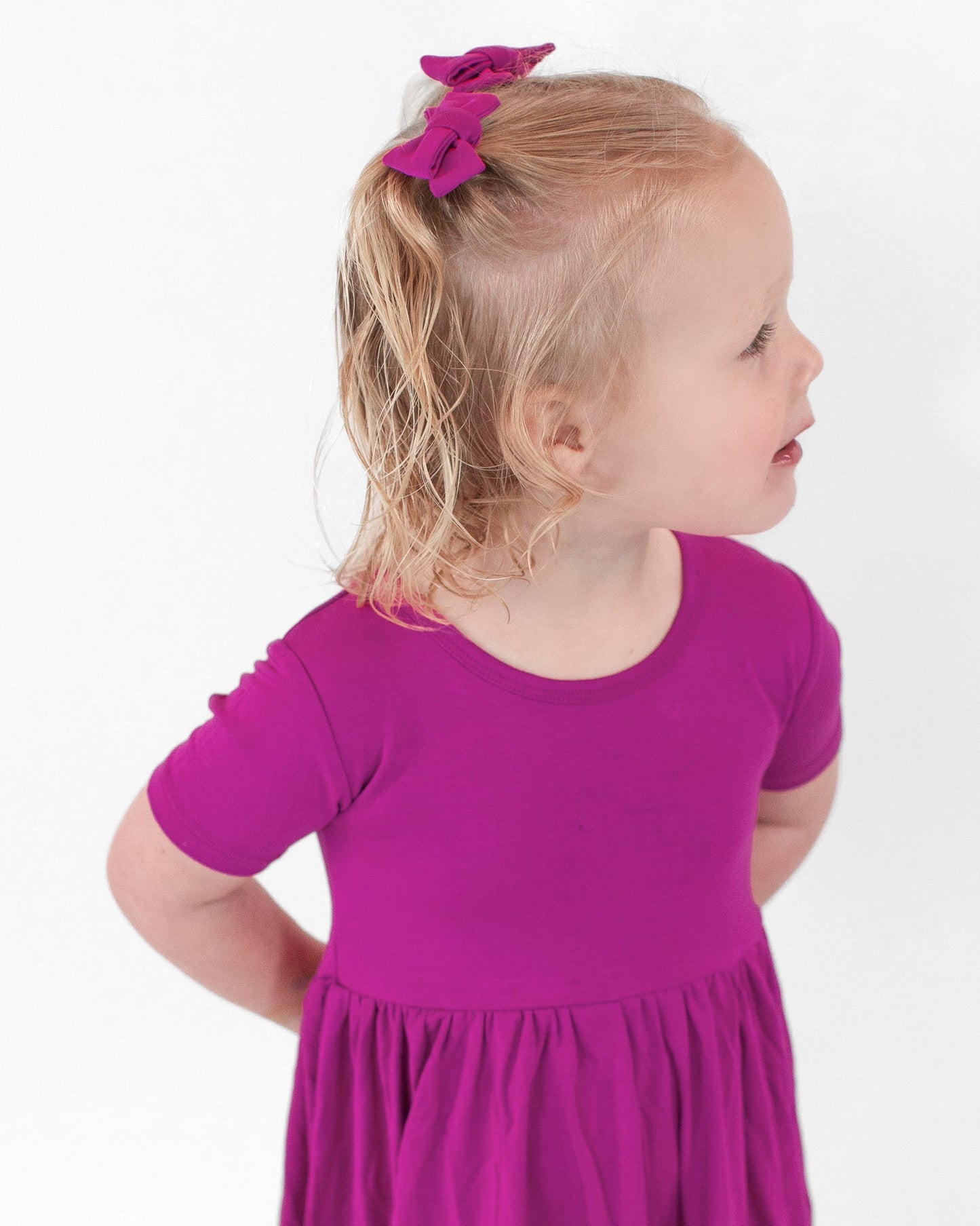 Mulberry | Baby Bamboo Clip on Bow Set