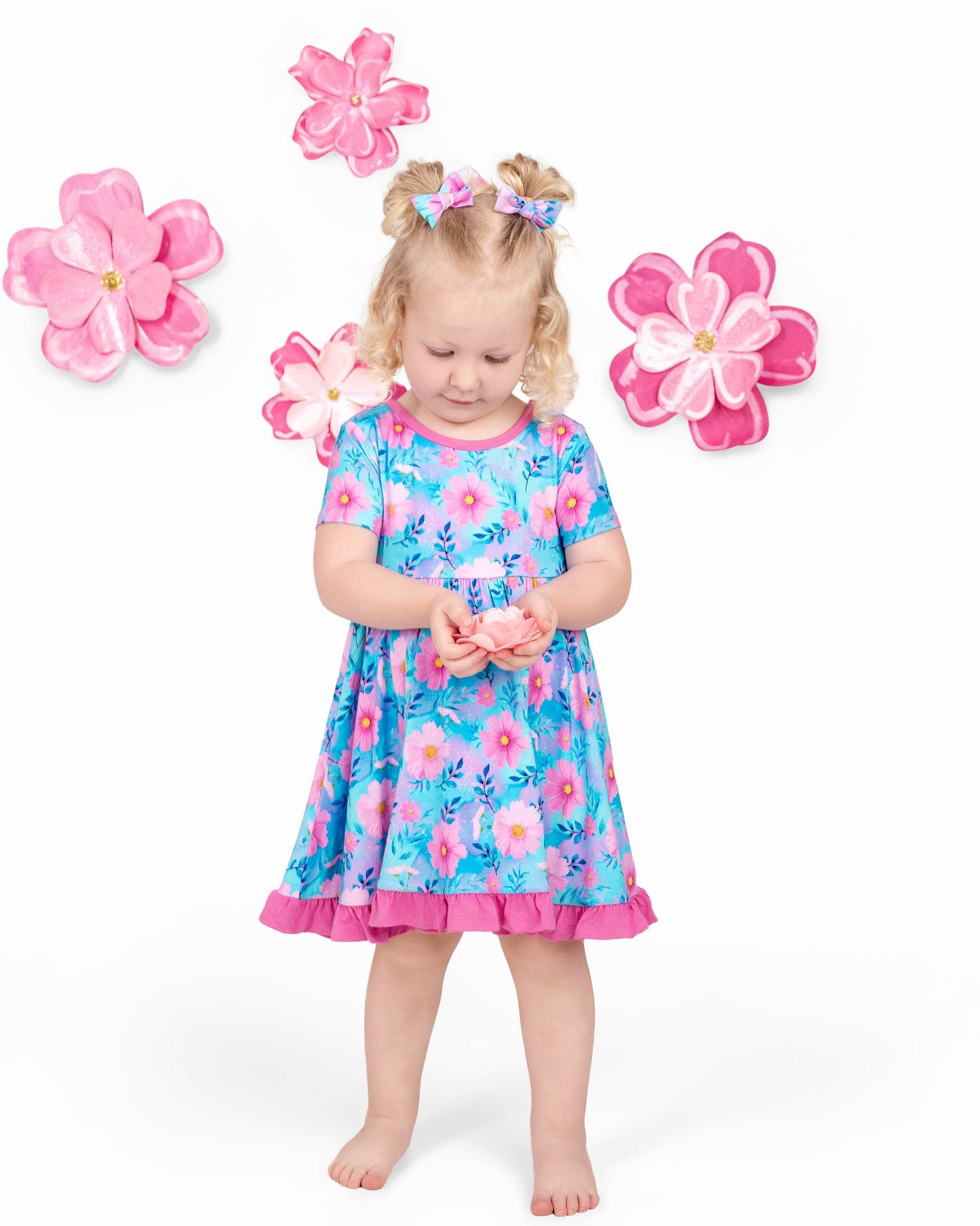 Dreamy Cosmos | Baby Bamboo Clip on Bow Set