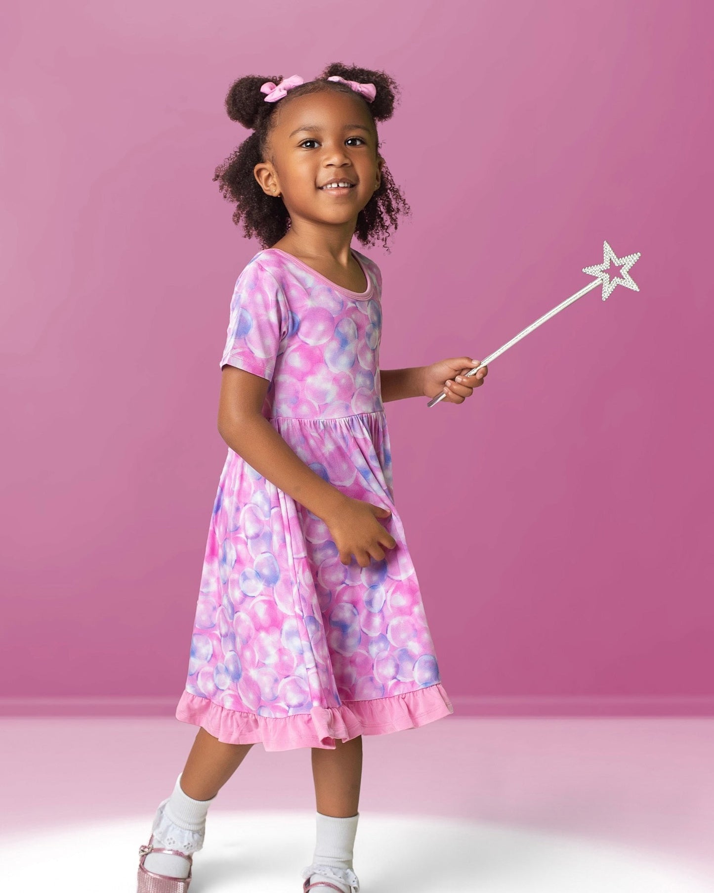 Wicked Cute | Bubbles | Bamboo Ruffle Twirl Dress & Shorts