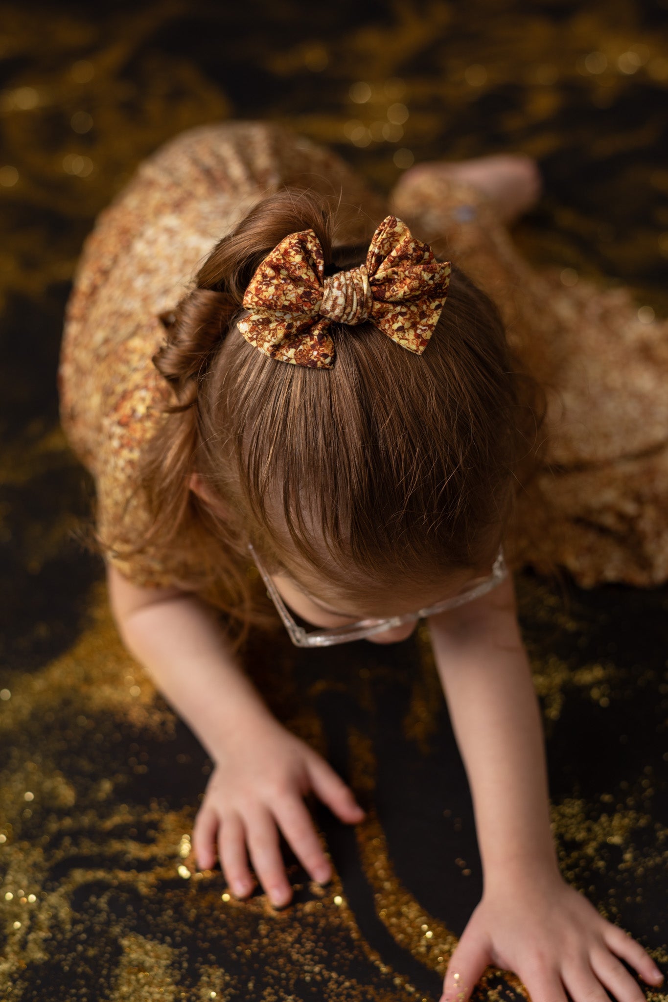 Gold Shimmer | Toddler Bamboo Clip on Bow