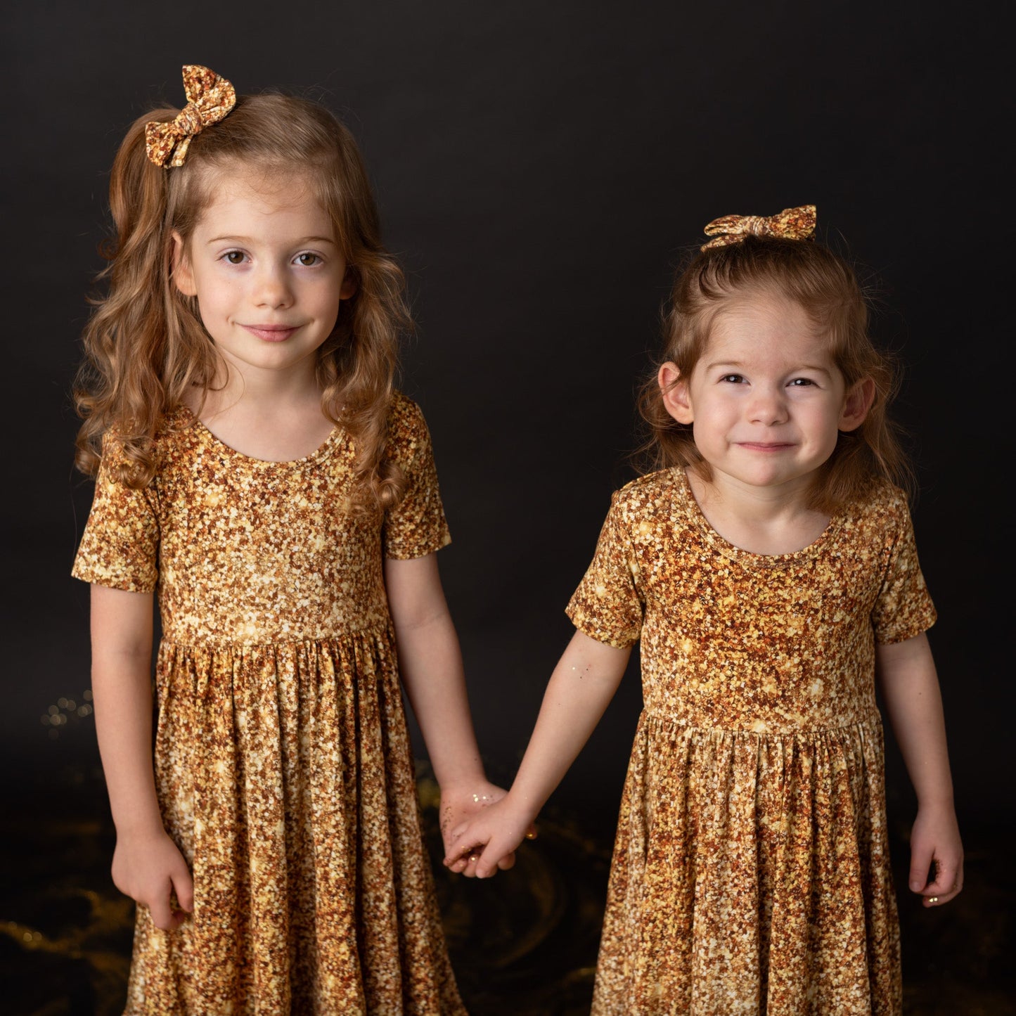 Gold Shimmer | Toddler Bamboo Clip on Bow