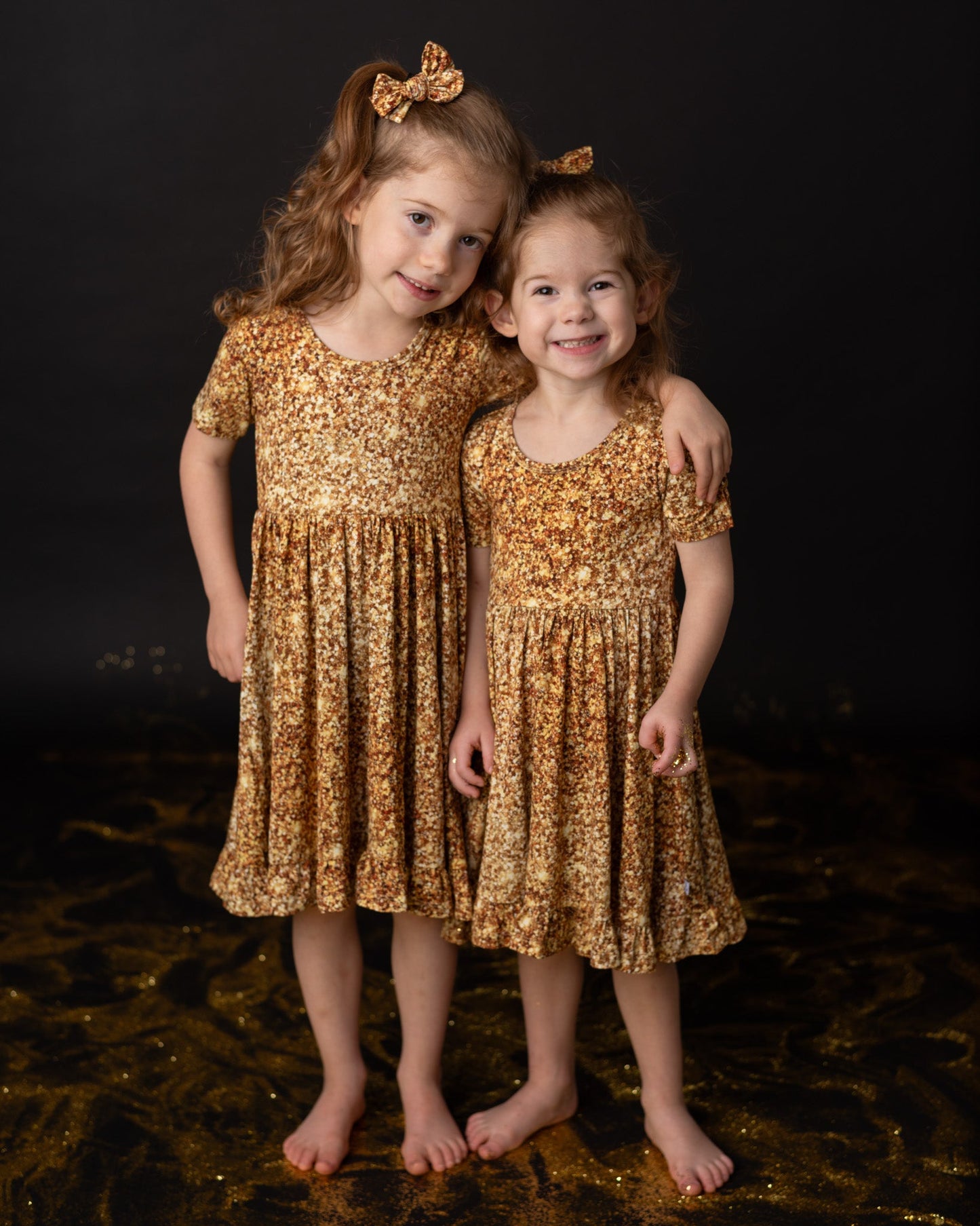 Gold Shimmer | Toddler Bamboo Clip on Bow