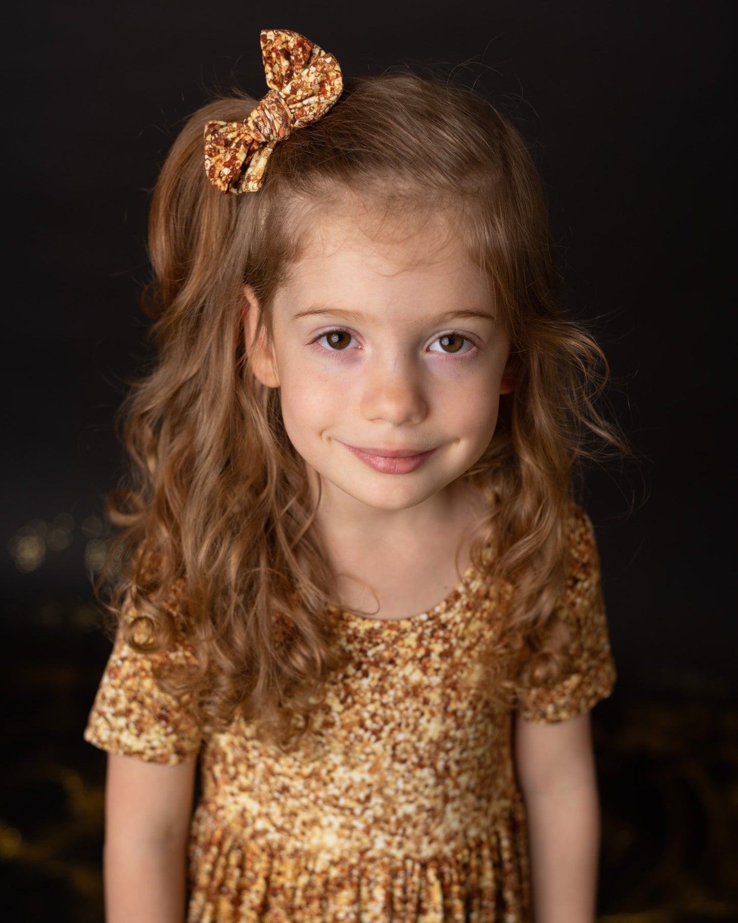 Gold Shimmer | Toddler Bamboo Clip on Bow