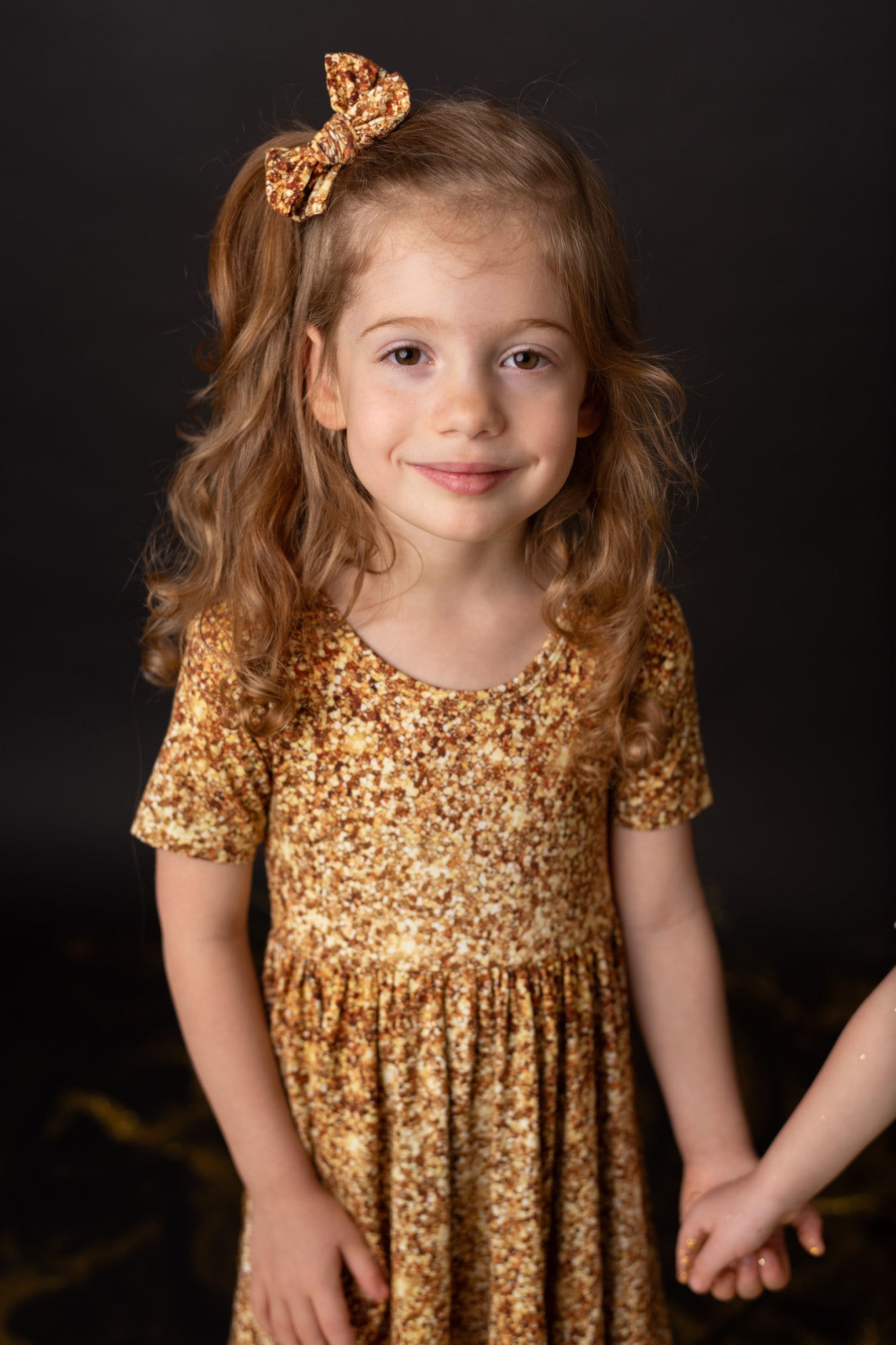 Gold Shimmer | Toddler Bamboo Clip on Bow