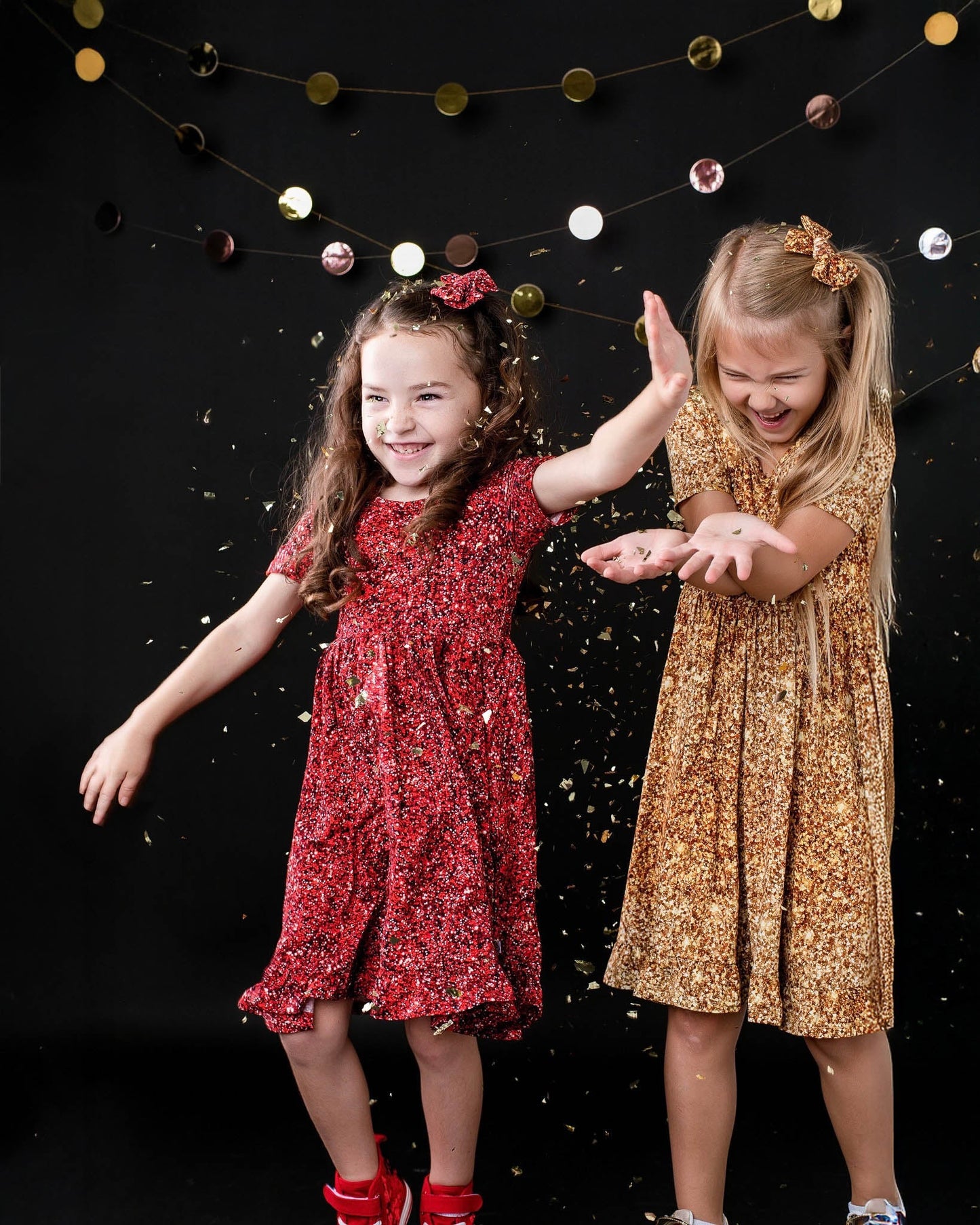 Gold Shimmer | Toddler & Girls Bamboo Ruffle Twirl Dress & Shorts