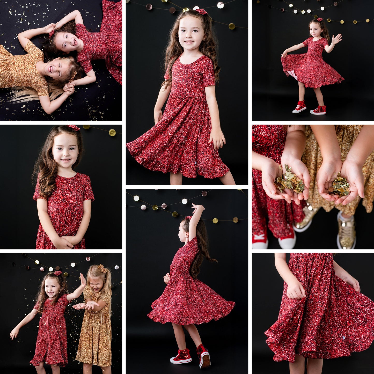 Ruby Shimmer | Toddler & Girls Bamboo Ruffle Twirl Dress & Shorts