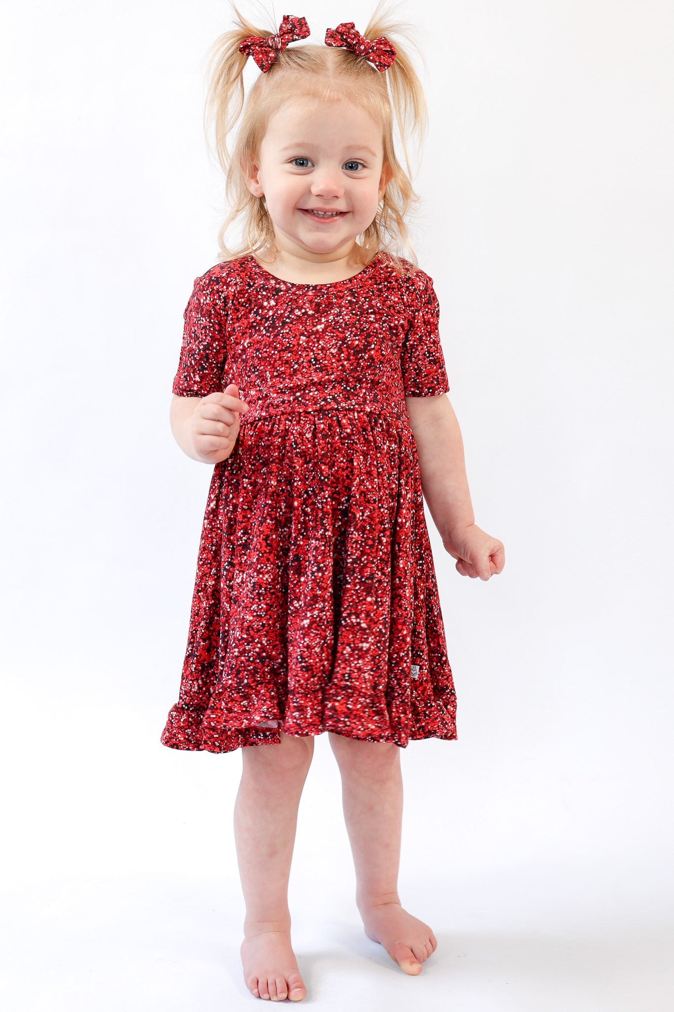 Ruby Shimmer | Baby Bamboo Clip on Bow Set