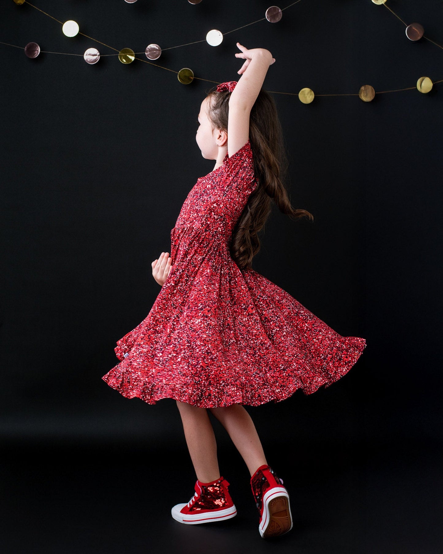 Ruby Shimmer | Toddler & Girls Bamboo Ruffle Twirl Dress & Shorts