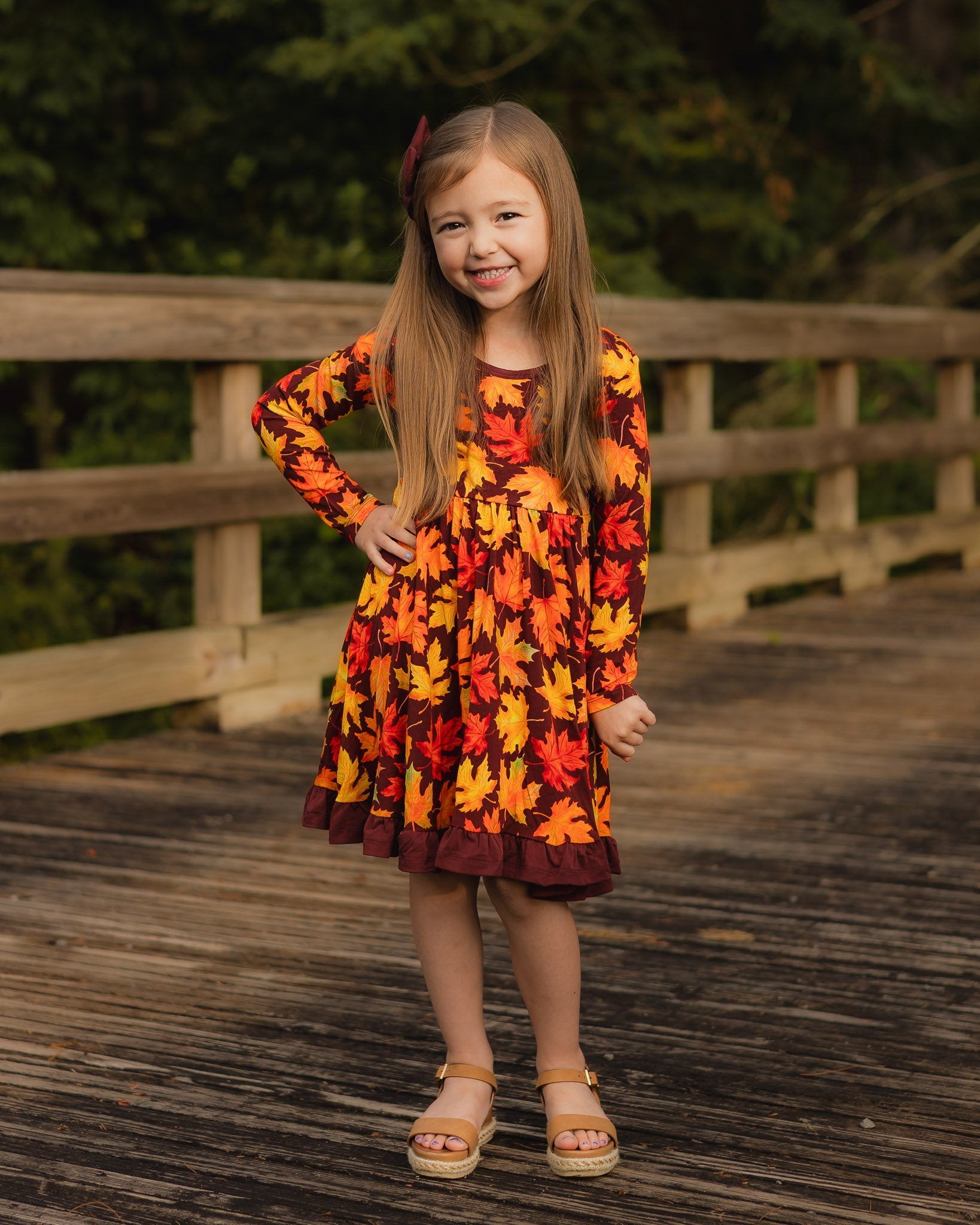 children's fall dresses Autumn Leaves