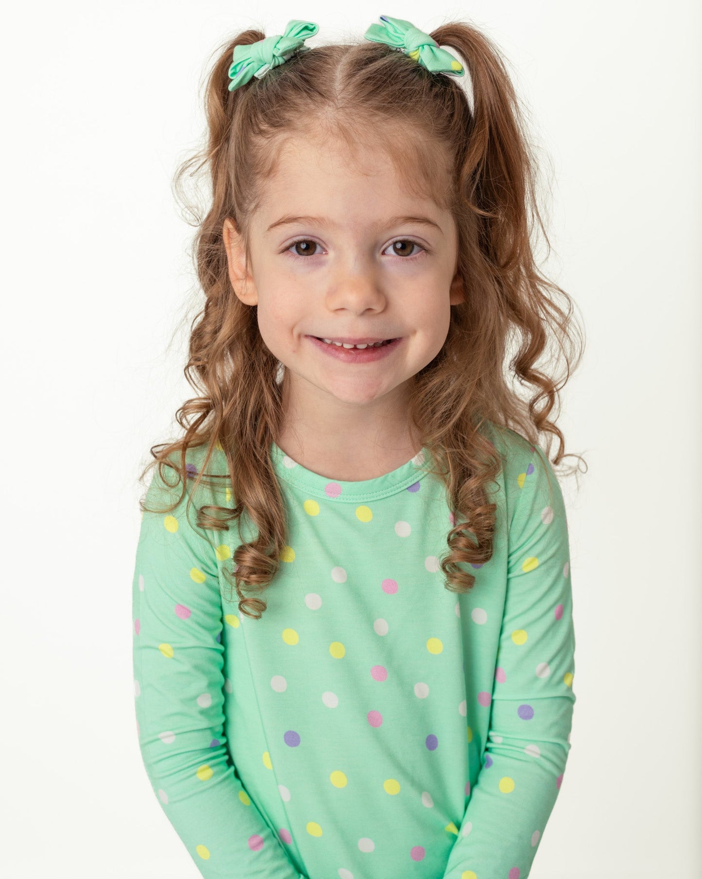 Pastel Dots | Baby Bamboo Clip on Bow Set