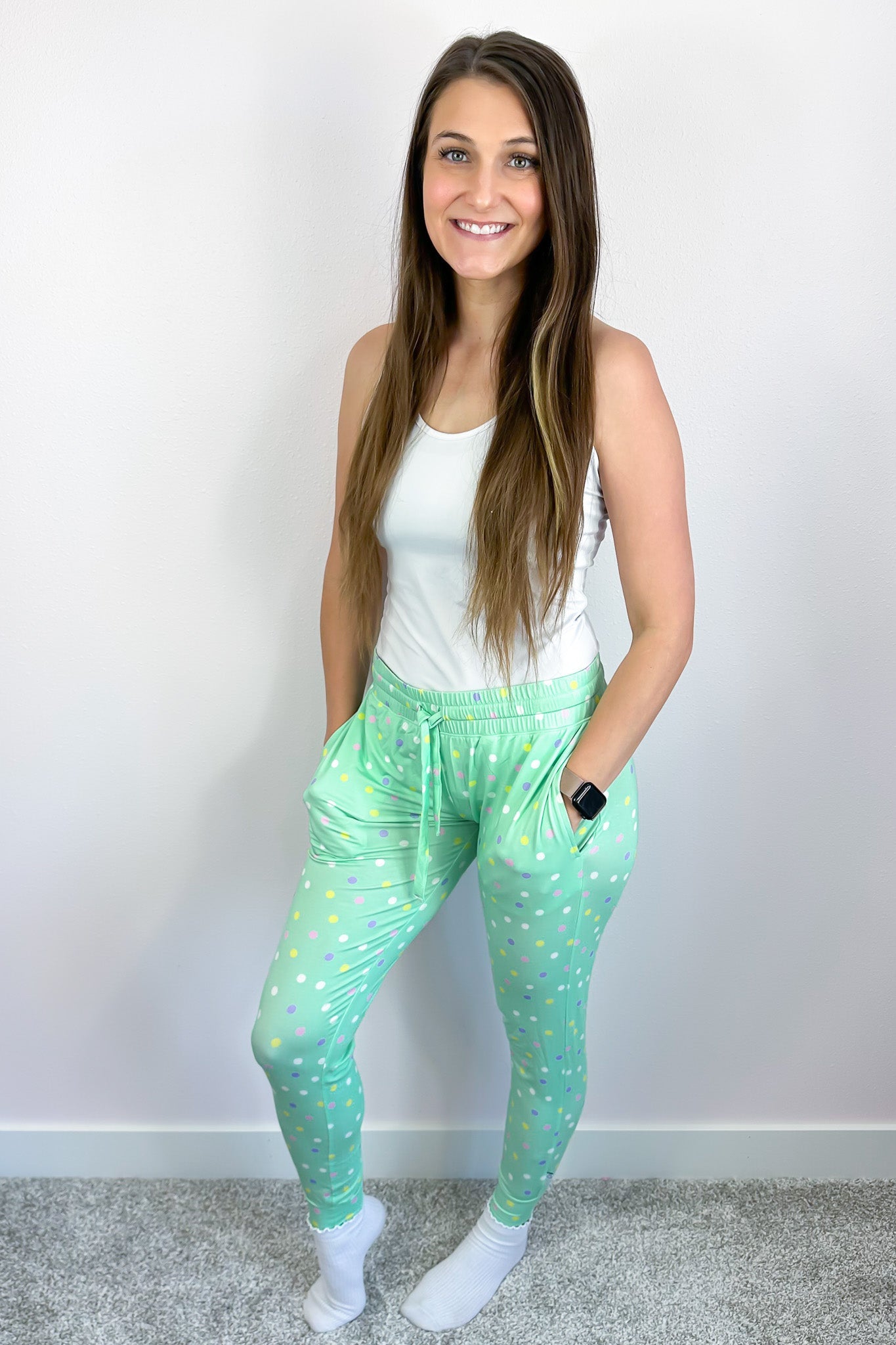 Pastel Dots | Women's Bamboo Jogger Pajama Pants